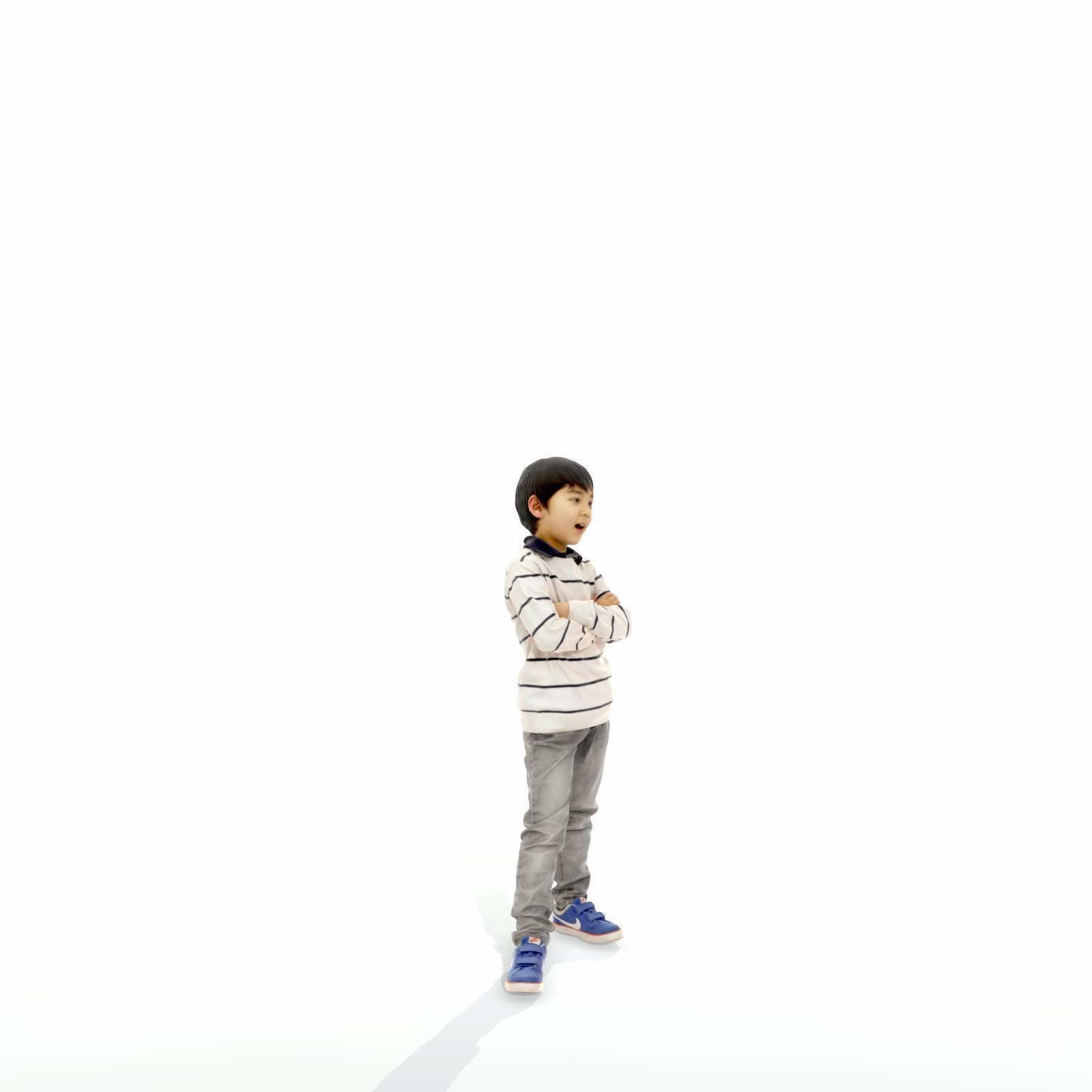 Standing Smiling Boy with Striped Sweater CBoy0300-HD2-O02P01-S 3D model_7
