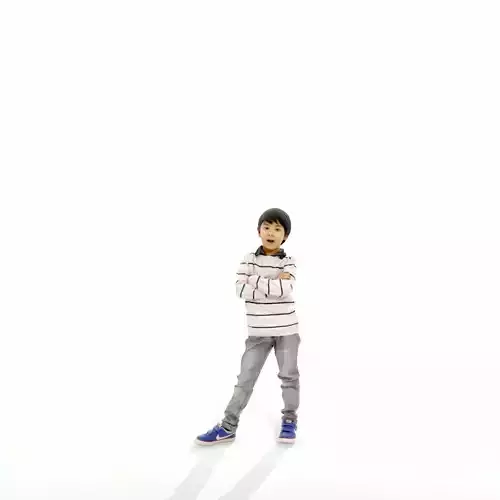 Standing Smiling Boy with Striped Sweater CBoy0300-HD2-O02P01-S