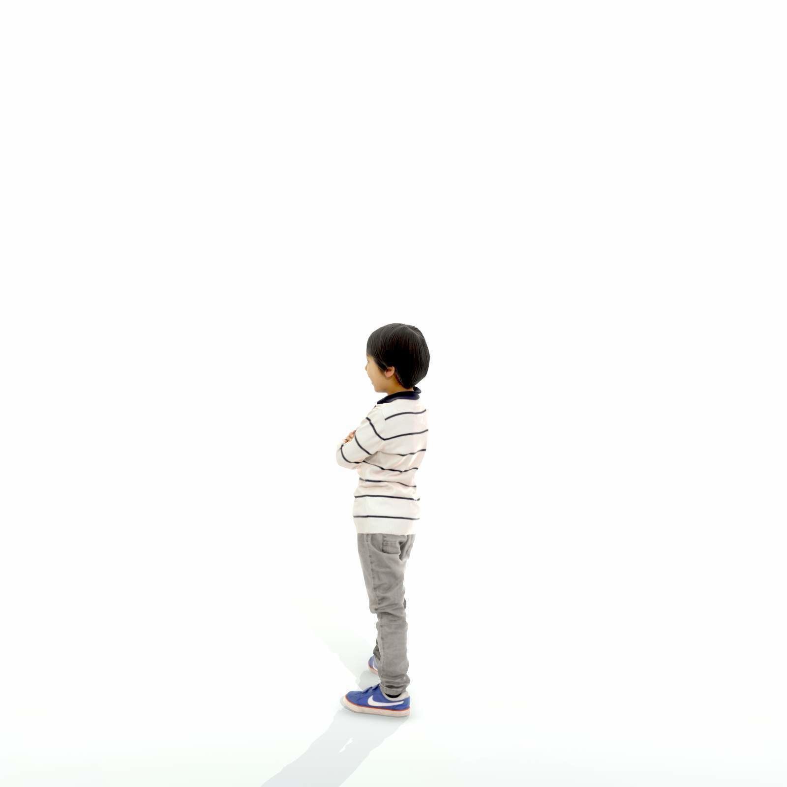 Standing Smiling Boy with Striped Sweater CBoy0300-HD2-O02P01-S 3D model_10