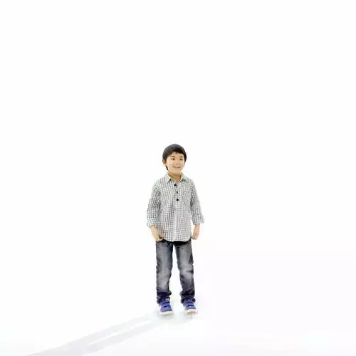 Standing Smiling Boy with Shirt and Jeans CBoy0300-HD2-O01P01-S