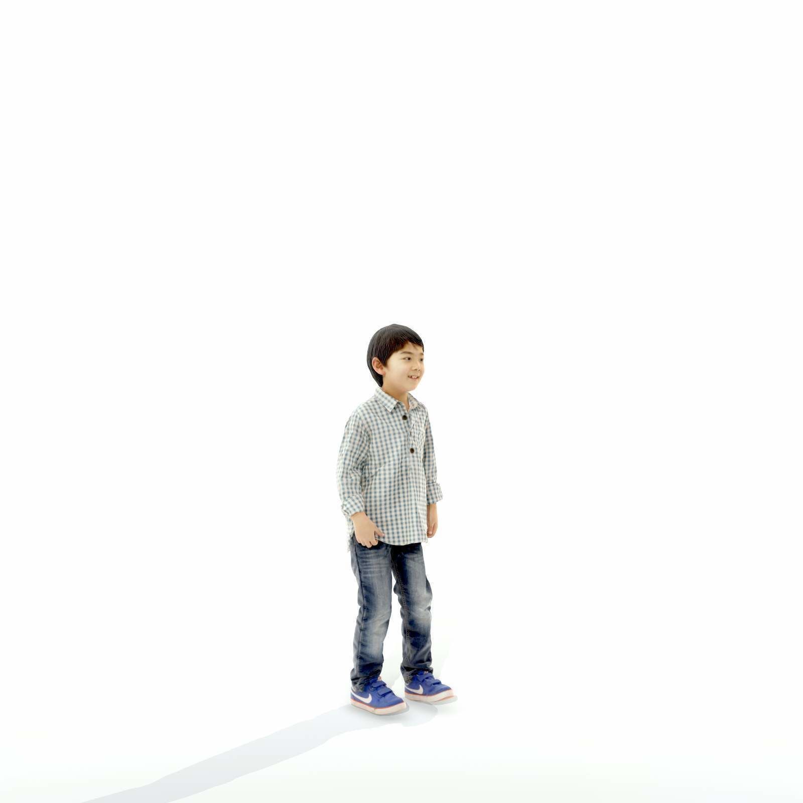 Standing Smiling Boy with Shirt and Jeans CBoy0300-HD2-O01P01-S 3D model_1