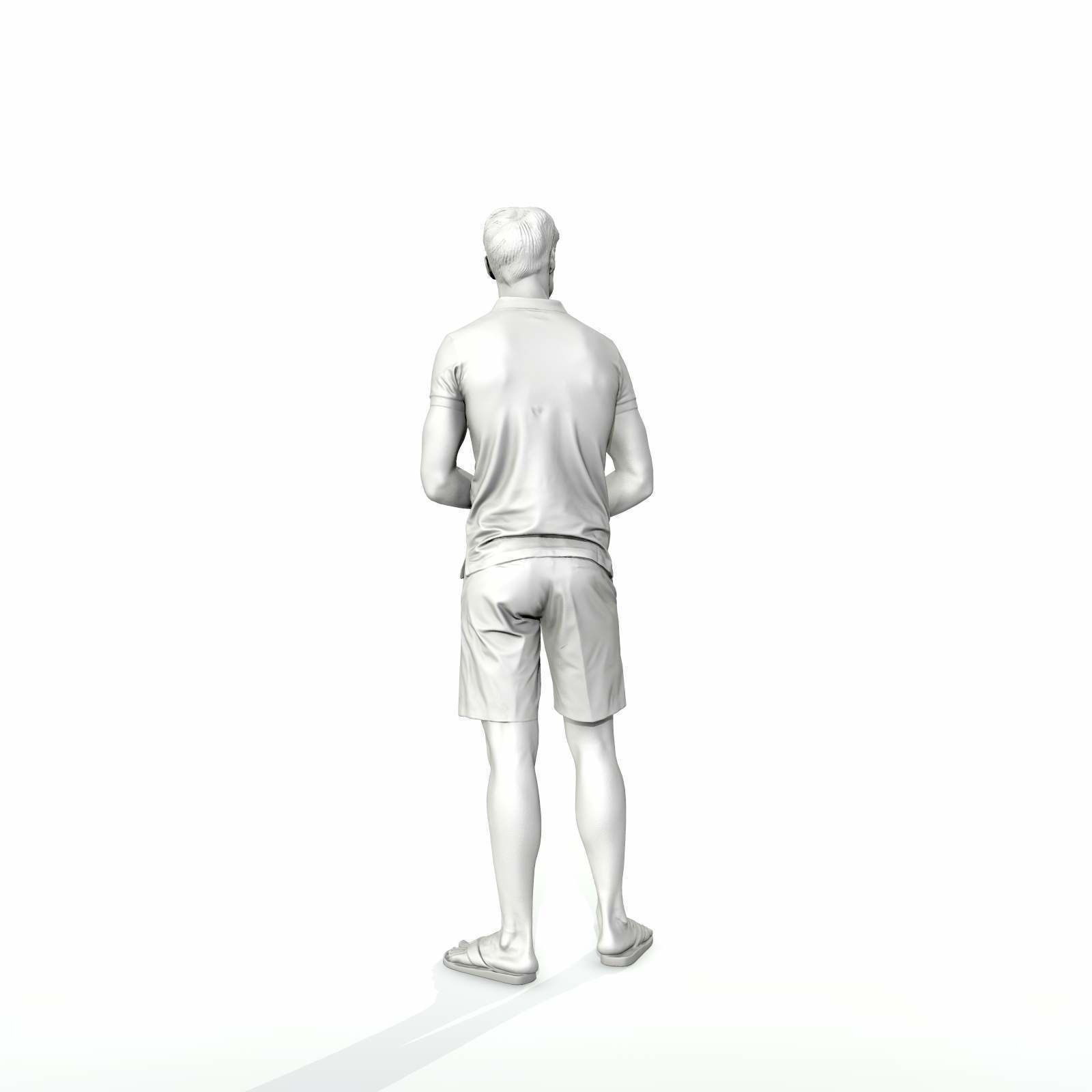 Casual Man with Blue Shorts and Flip-Flops SMan0314-HD2-O04P01-S 3D model_7