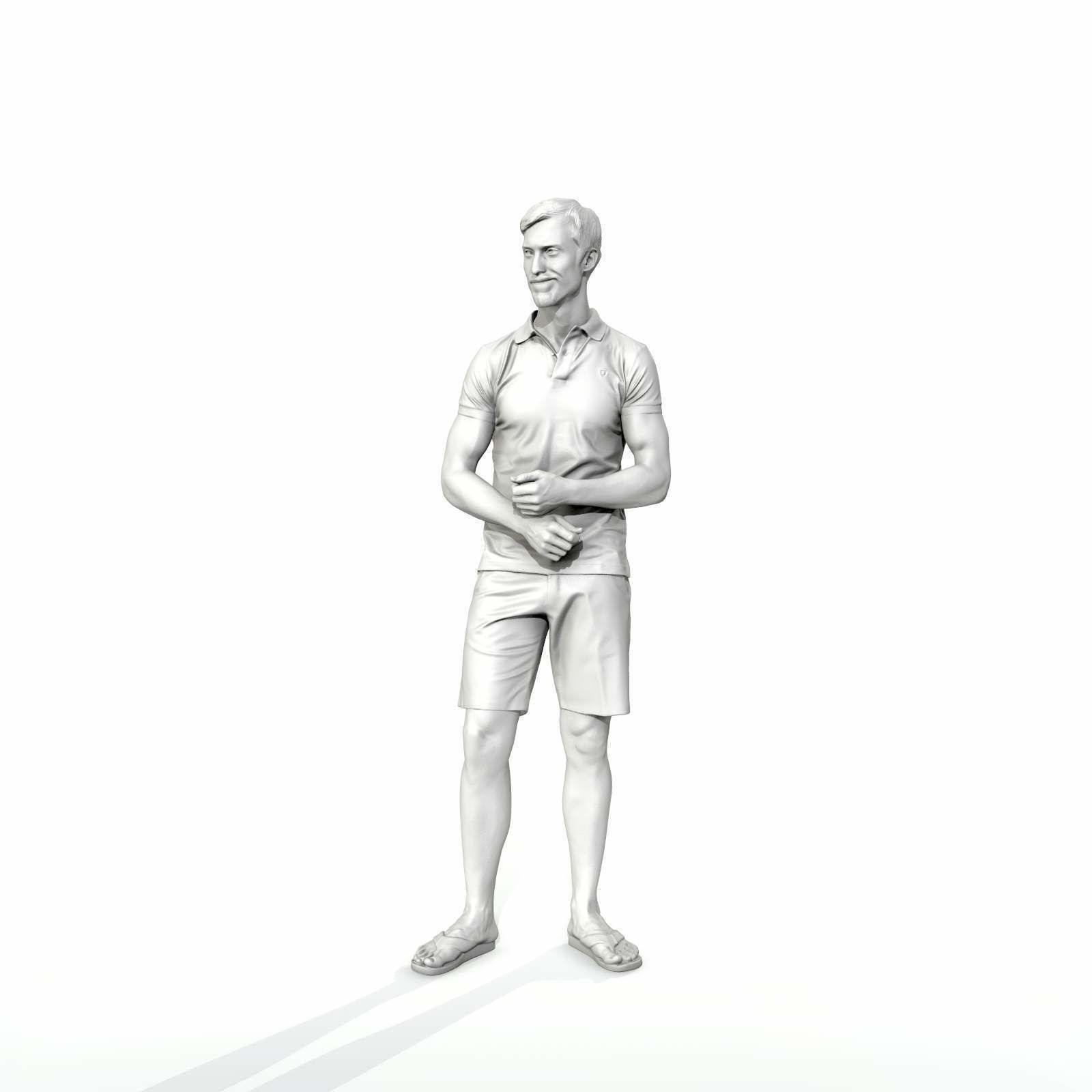 Casual Man with Blue Shorts and Flip-Flops SMan0314-HD2-O04P01-S 3D model_37