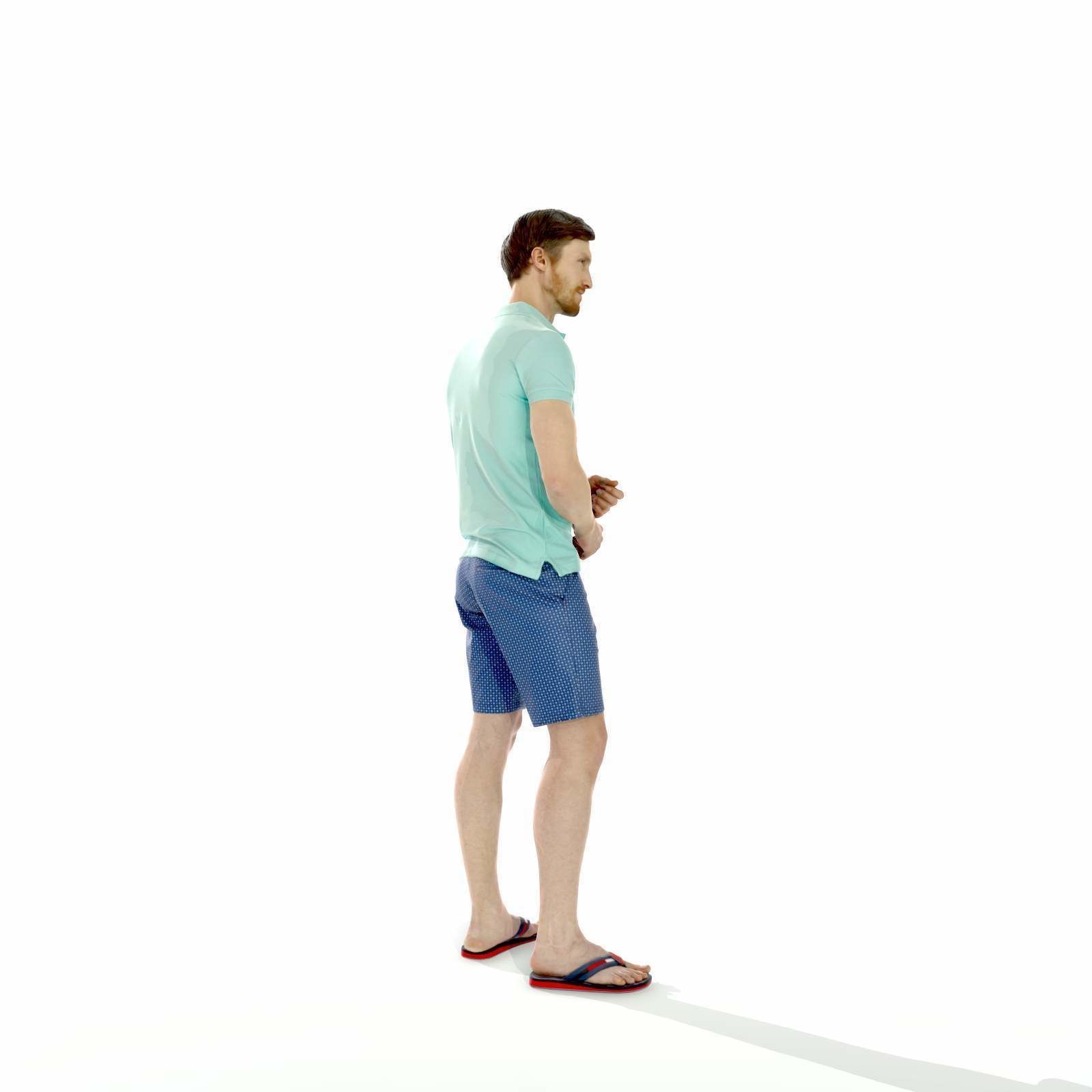 Casual Man with Blue Shorts and Flip-Flops SMan0314-HD2-O04P01-S 3D model_9