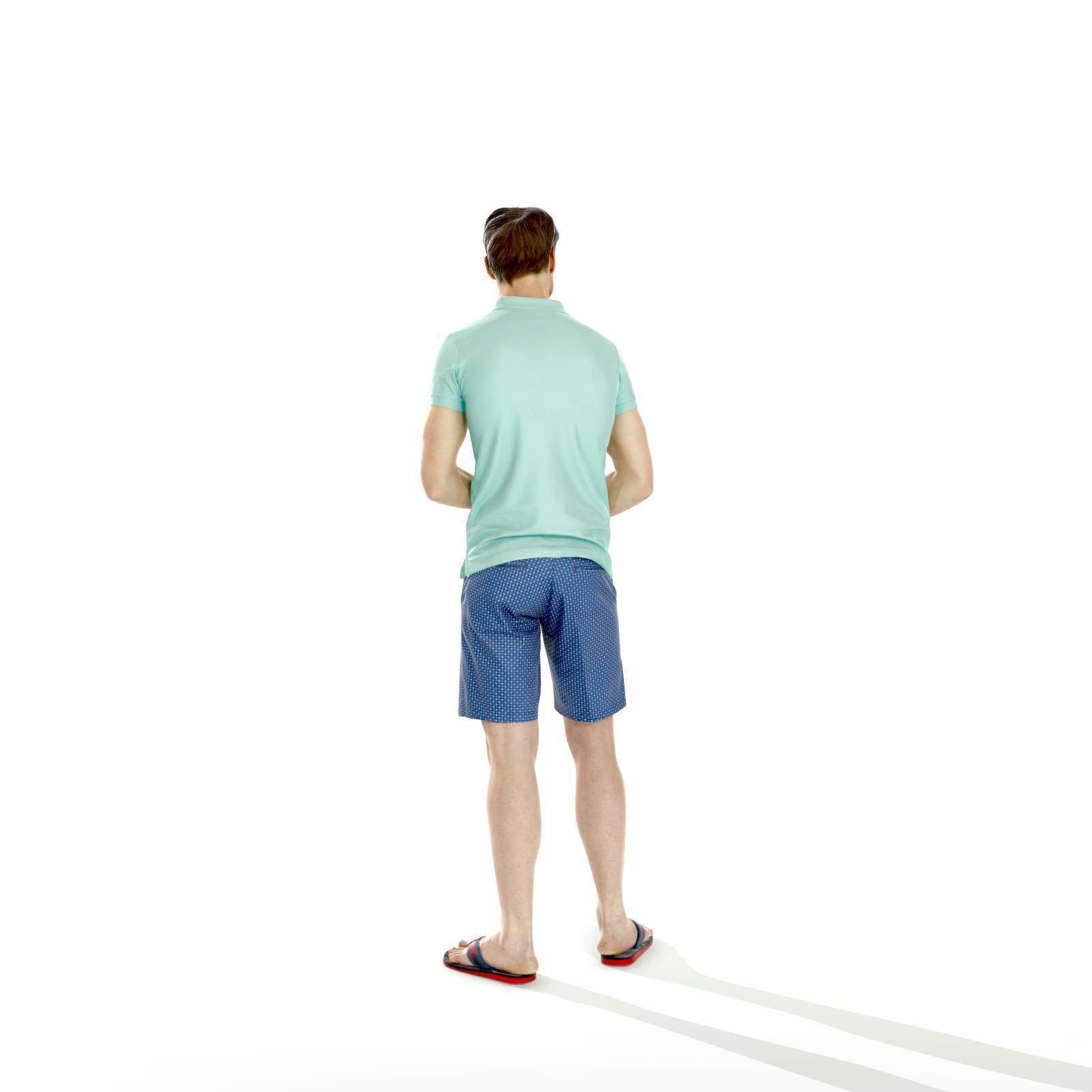 Casual Man with Blue Shorts and Flip-Flops SMan0314-HD2-O04P01-S 3D model_73