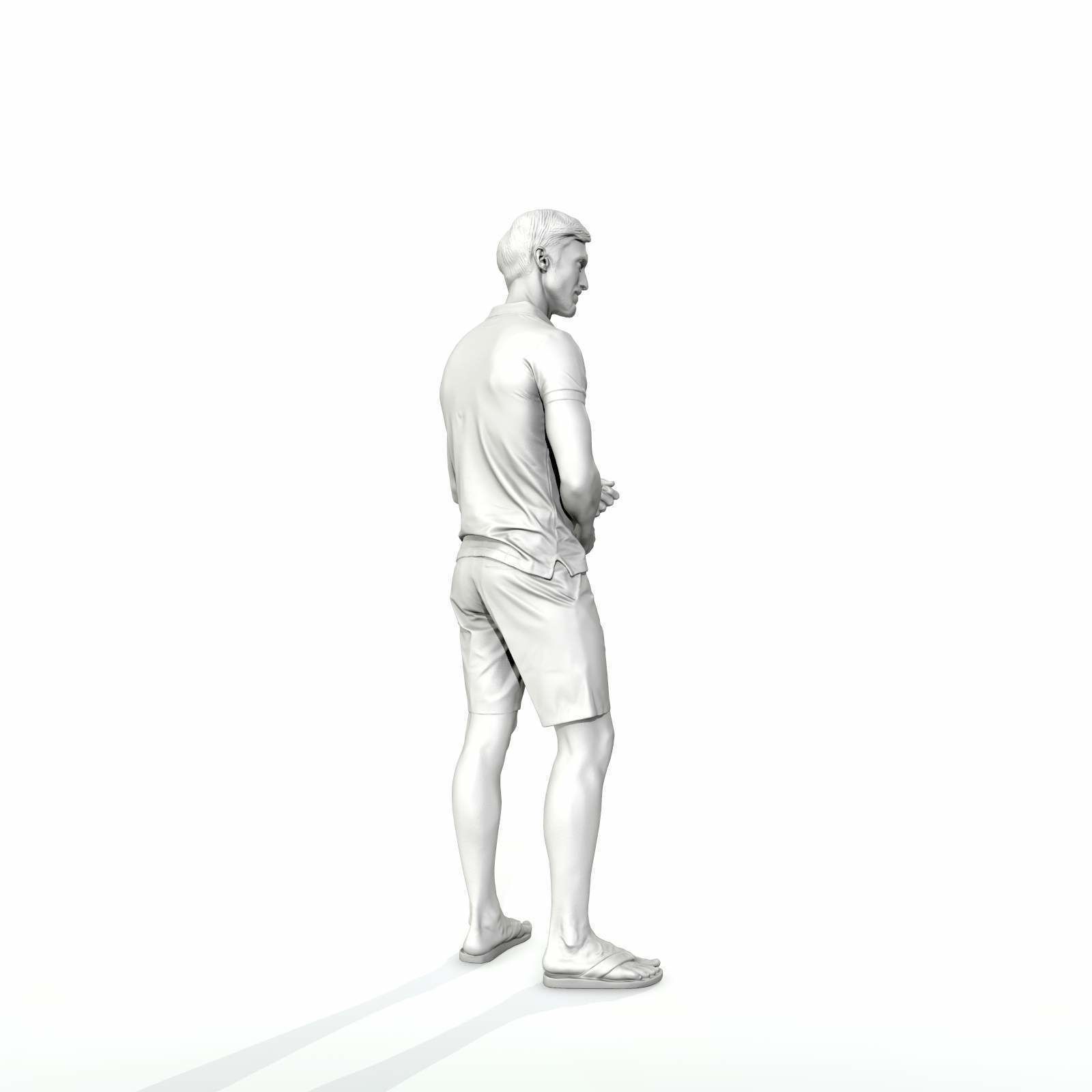 Casual Man with Blue Shorts and Flip-Flops SMan0314-HD2-O04P01-S 3D model_66