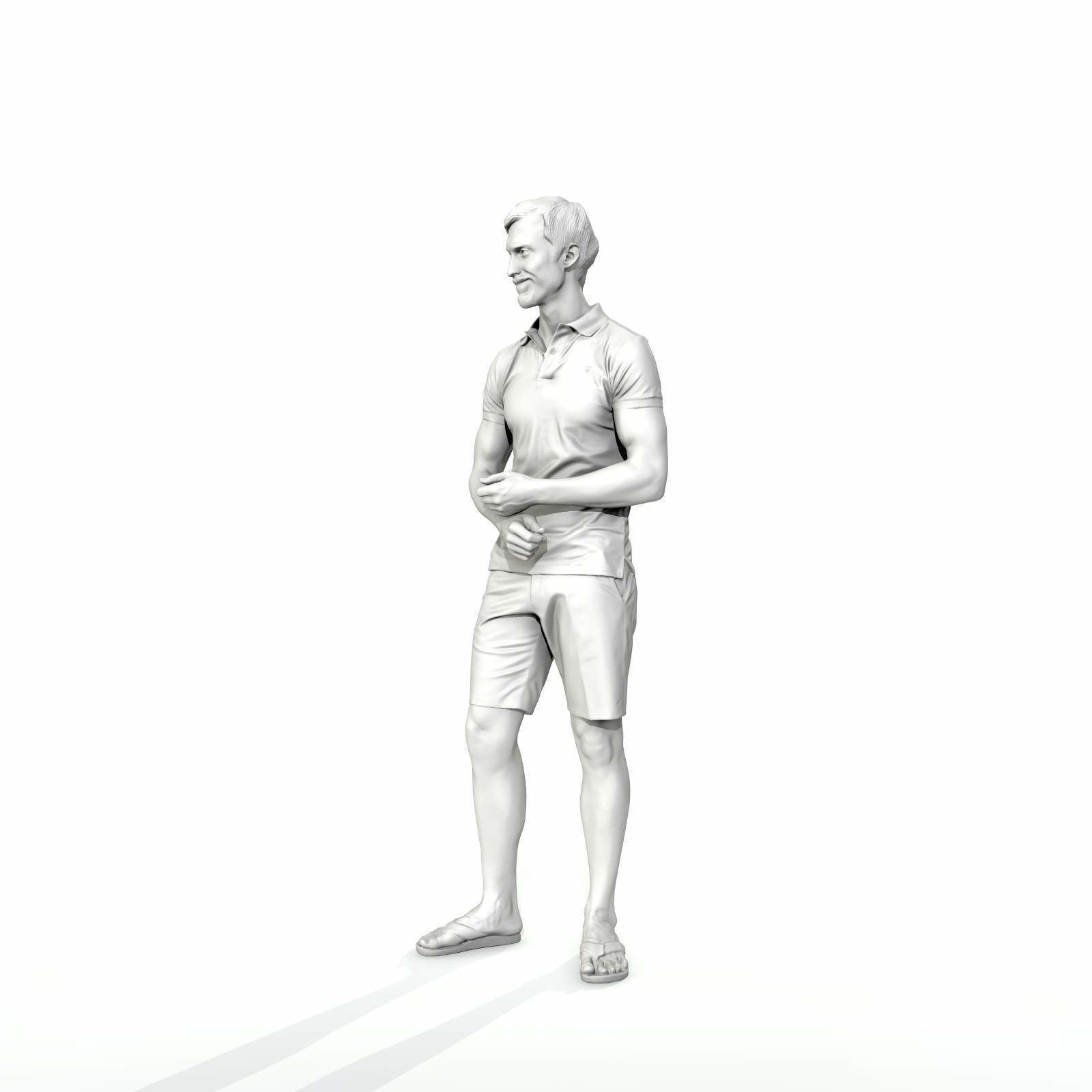 Casual Man with Blue Shorts and Flip-Flops SMan0314-HD2-O04P01-S 3D model_5