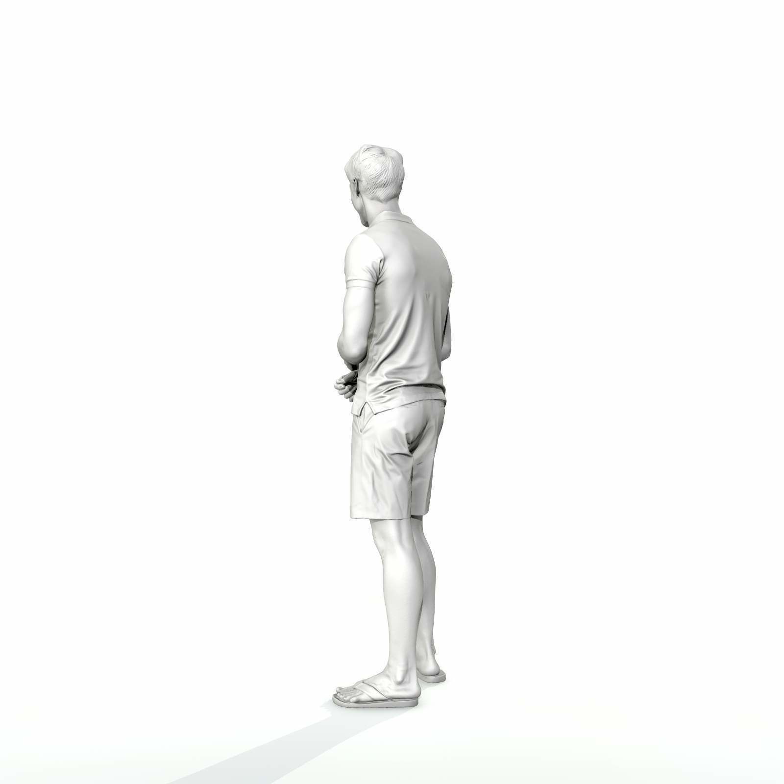 Casual Man with Blue Shorts and Flip-Flops SMan0314-HD2-O04P01-S 3D model_69