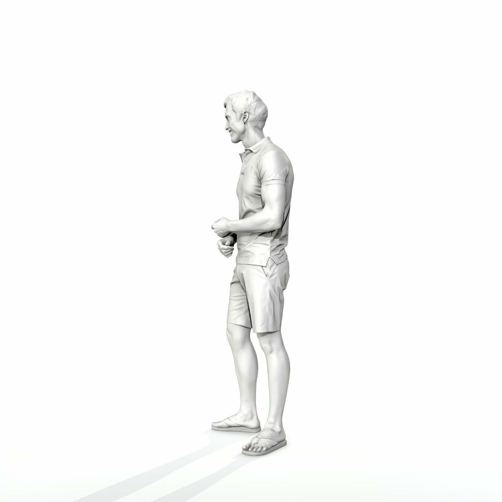 Casual Man with Blue Shorts and Flip-Flops SMan0314-HD2-O04P01-S 3D model_15