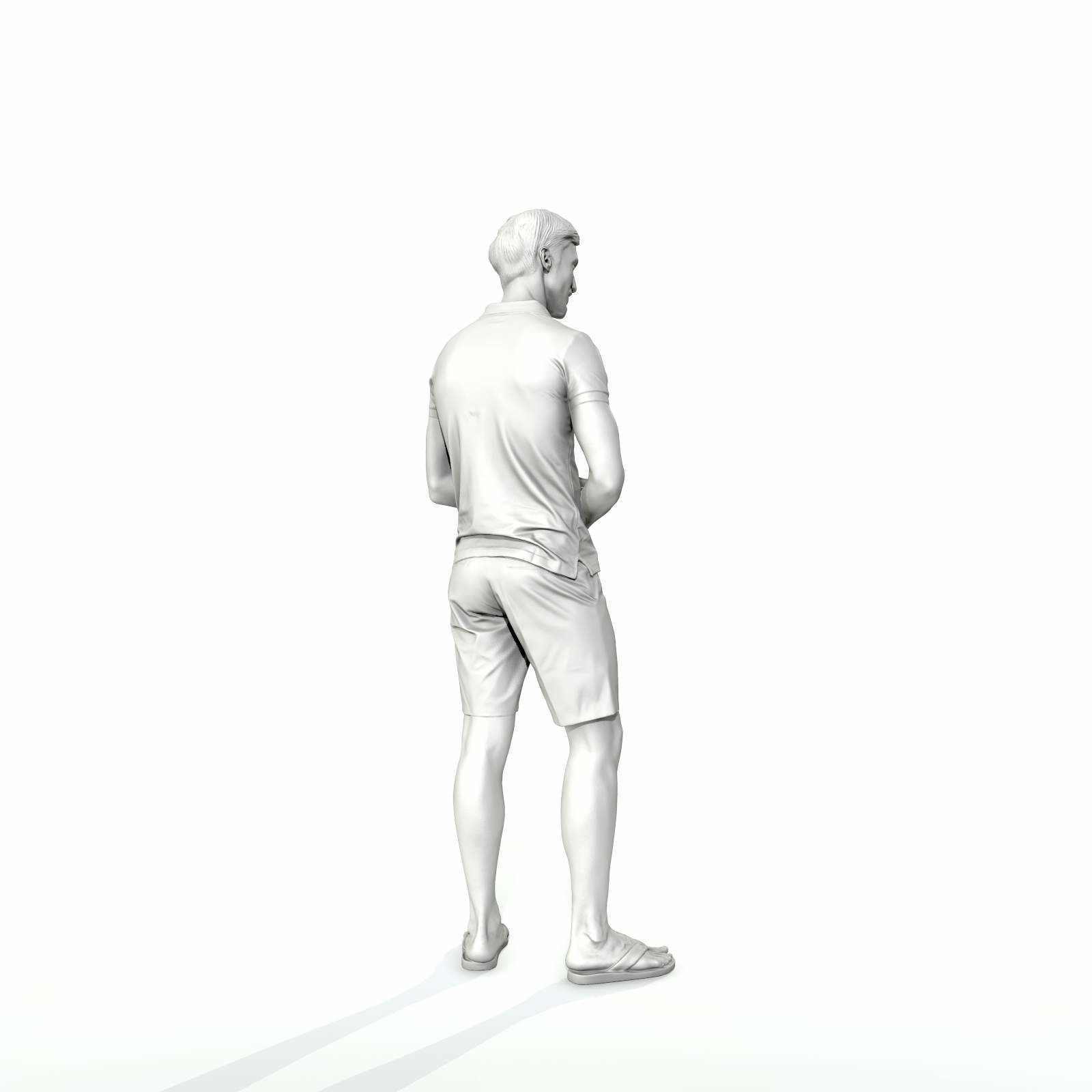 Casual Man with Blue Shorts and Flip-Flops SMan0314-HD2-O04P01-S 3D model_55