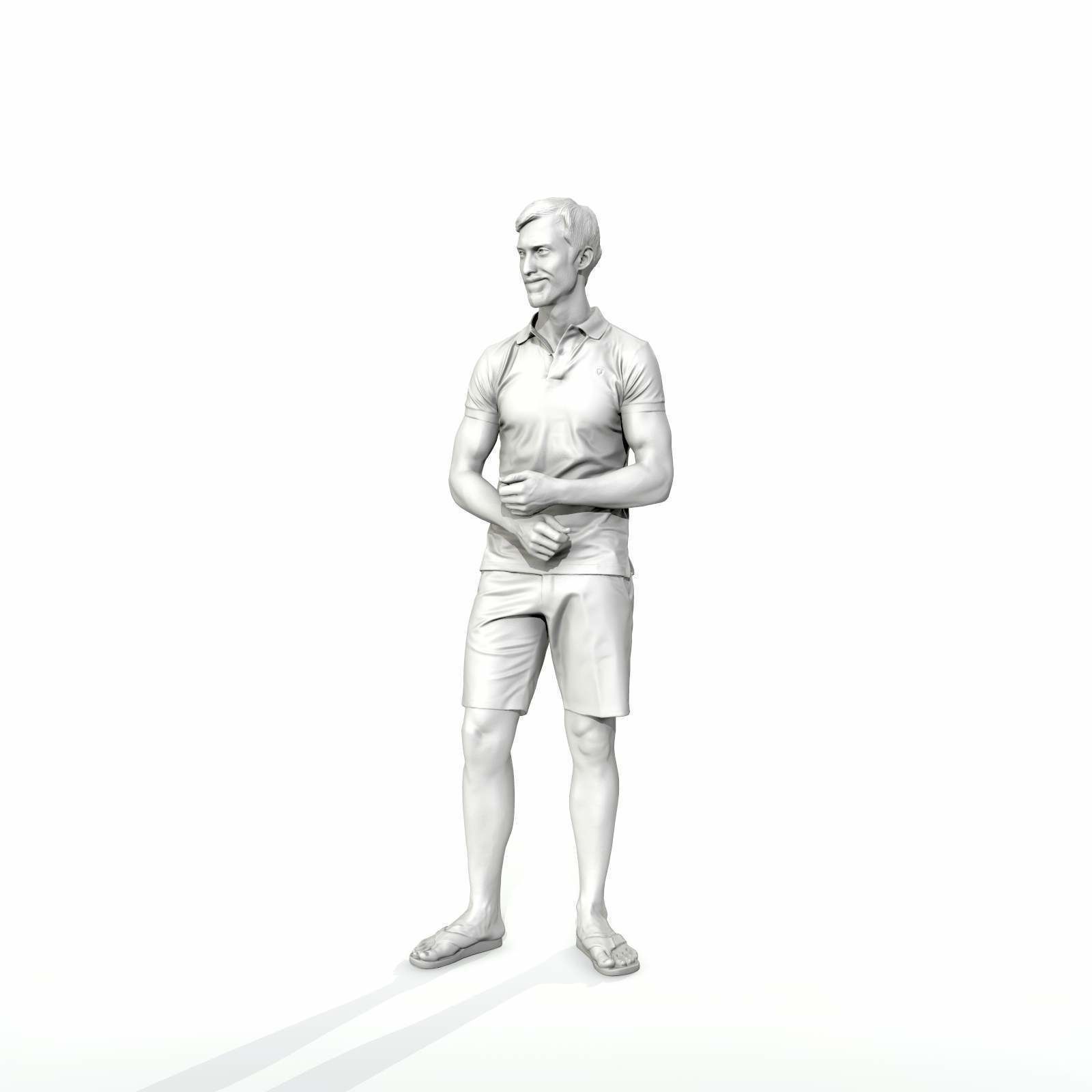 Casual Man with Blue Shorts and Flip-Flops SMan0314-HD2-O04P01-S 3D model_40