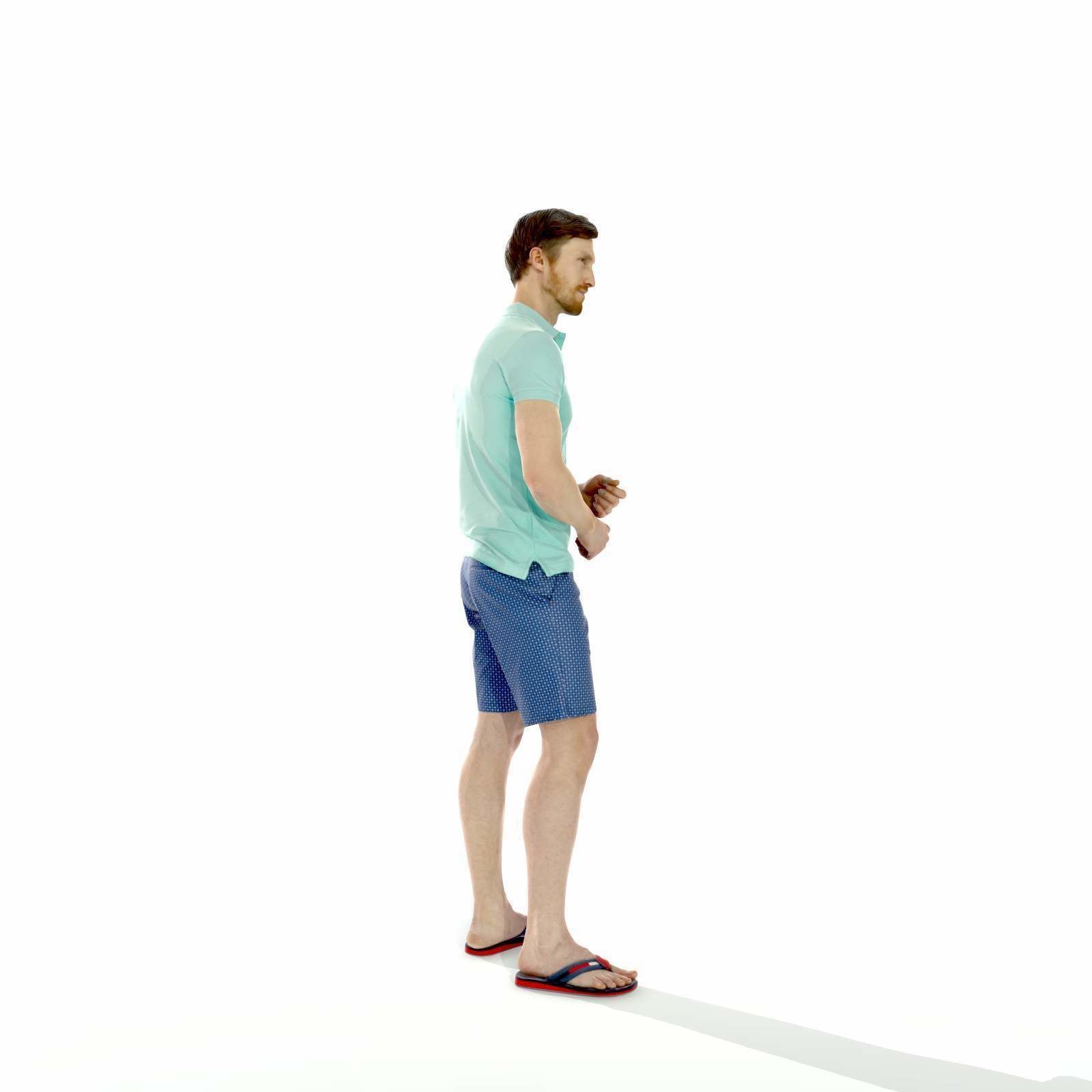 Casual Man with Blue Shorts and Flip-Flops SMan0314-HD2-O04P01-S 3D model_35
