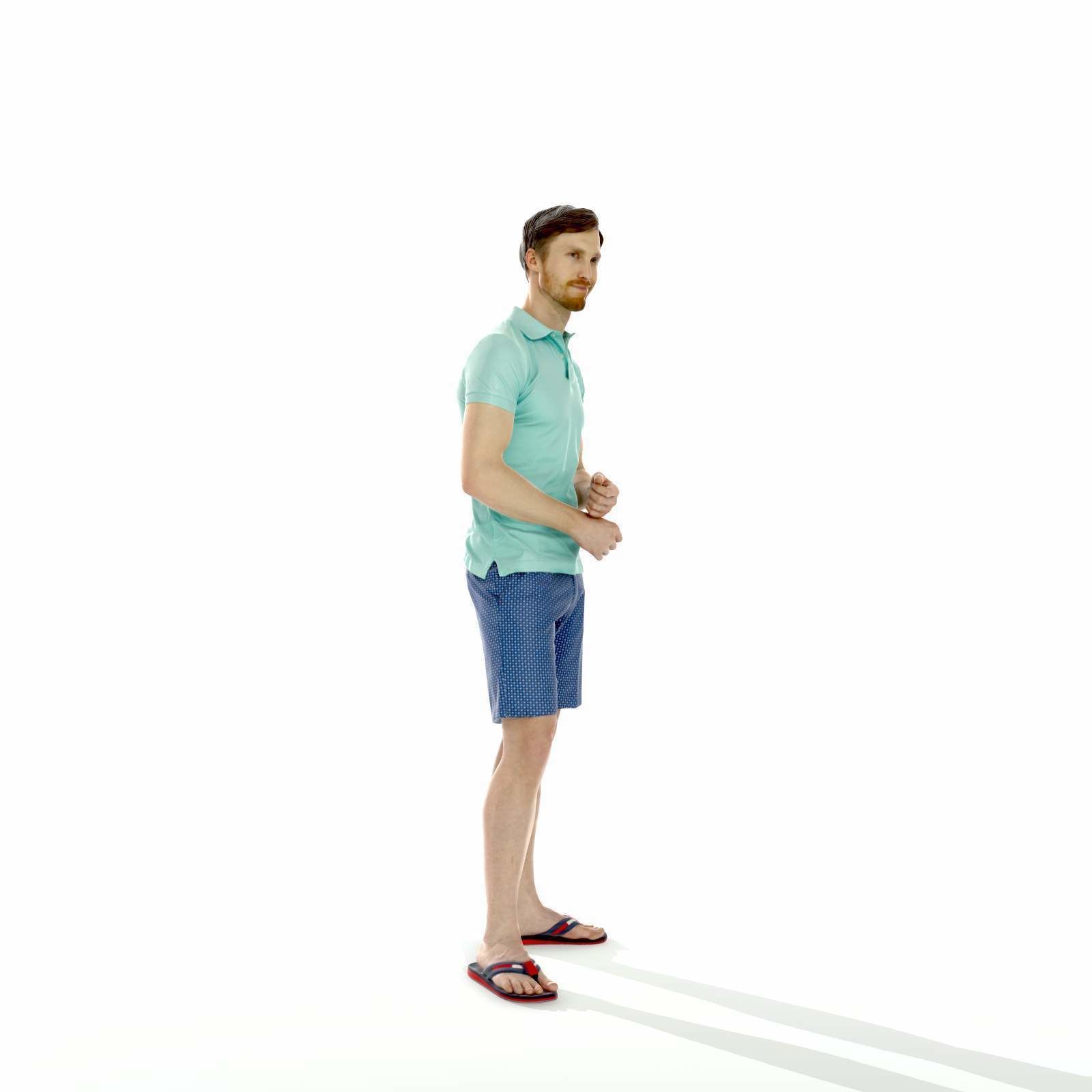 Casual Man with Blue Shorts and Flip-Flops SMan0314-HD2-O04P01-S 3D model_50
