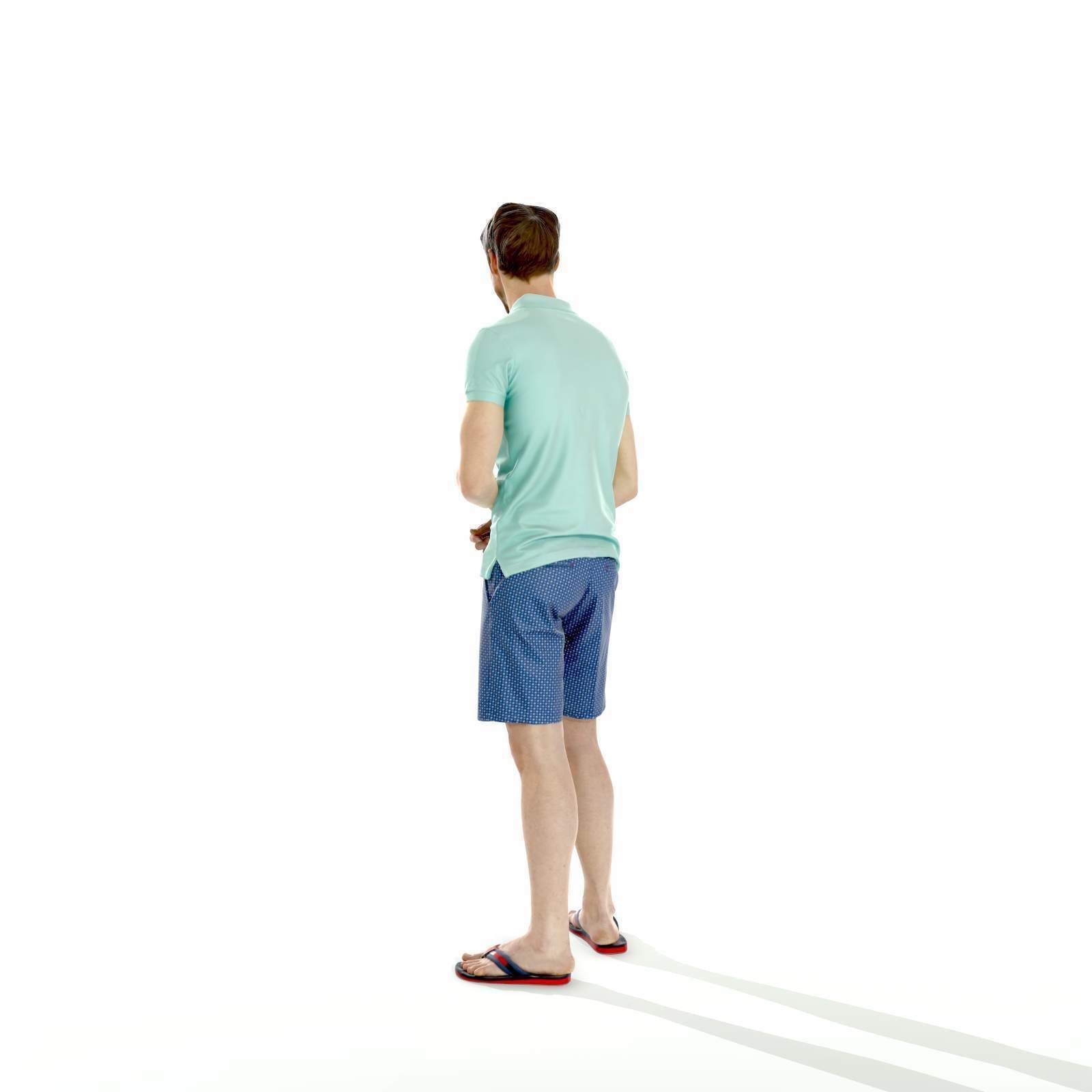 Casual Man with Blue Shorts and Flip-Flops SMan0314-HD2-O04P01-S 3D model_4
