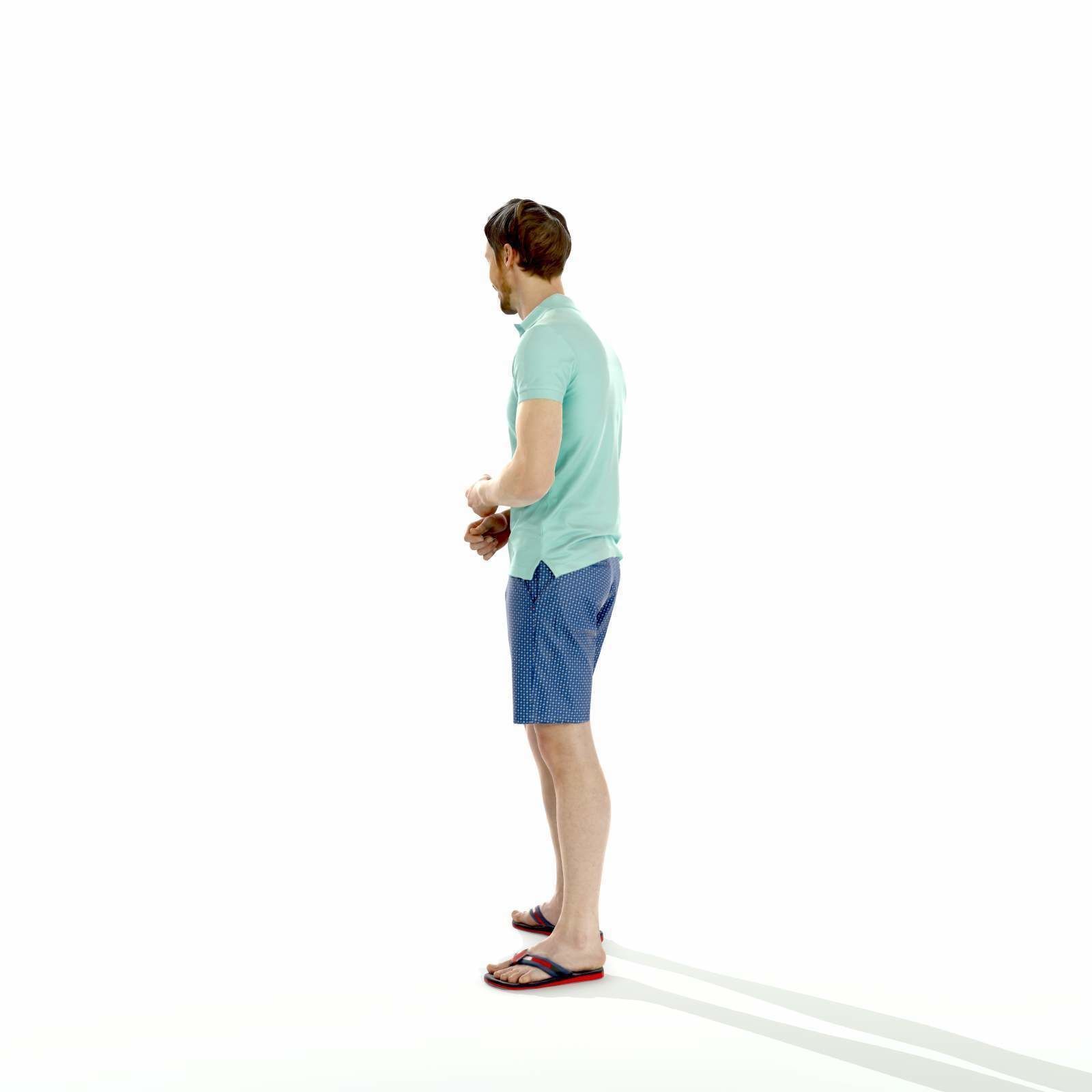Casual Man with Blue Shorts and Flip-Flops SMan0314-HD2-O04P01-S 3D model_57