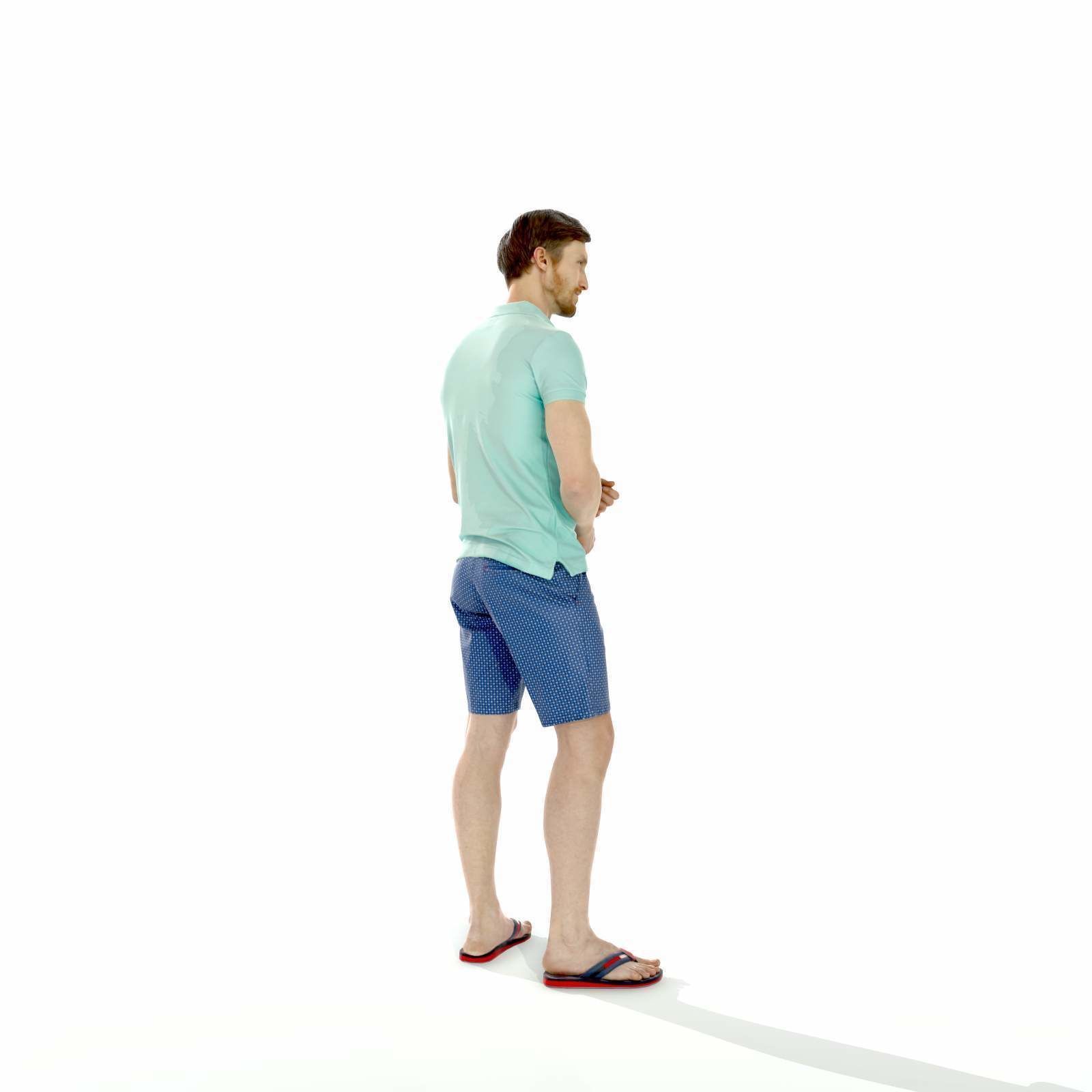 Casual Man with Blue Shorts and Flip-Flops SMan0314-HD2-O04P01-S 3D model_3