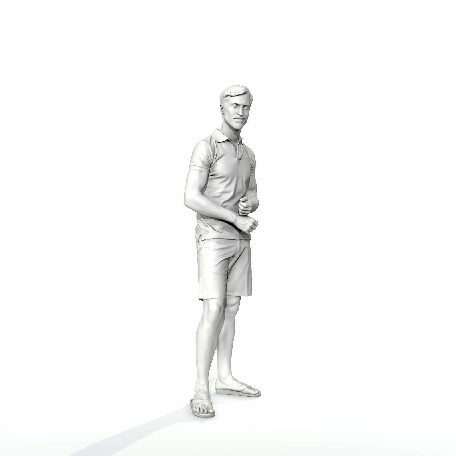 Casual Man with Blue Shorts and Flip-Flops SMan0314-HD2-O04P01-S 3D model_45