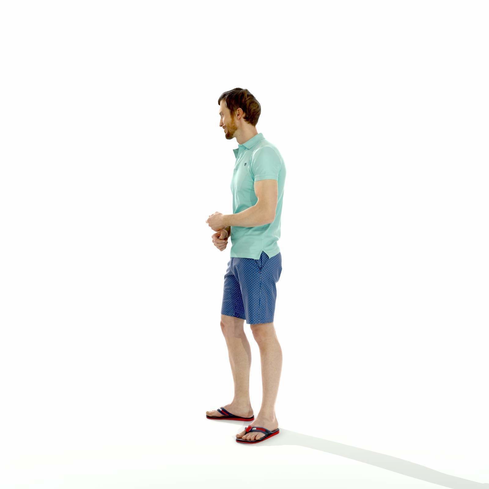 Casual Man with Blue Shorts and Flip-Flops SMan0314-HD2-O04P01-S 3D model_39