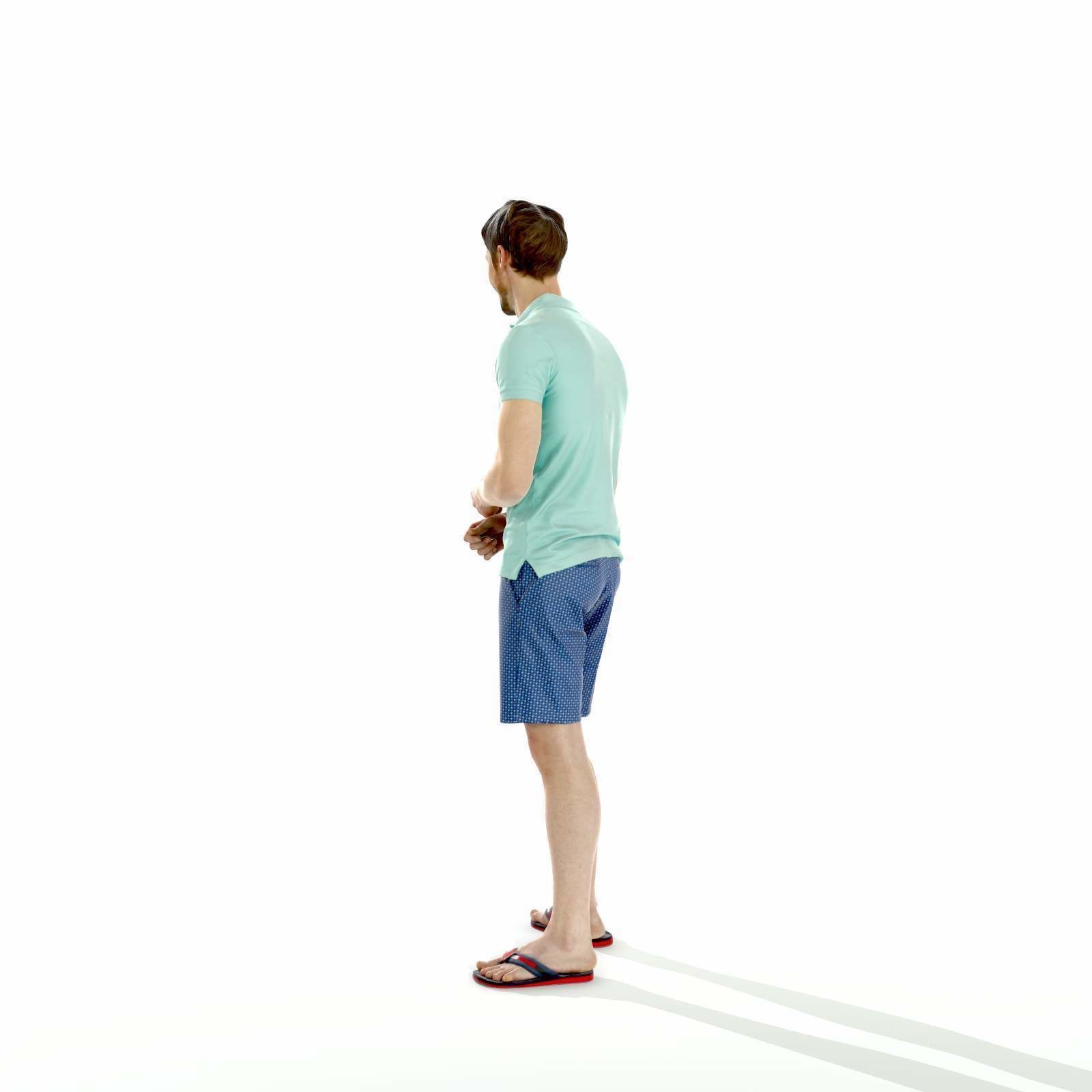 Casual Man with Blue Shorts and Flip-Flops SMan0314-HD2-O04P01-S 3D model_36
