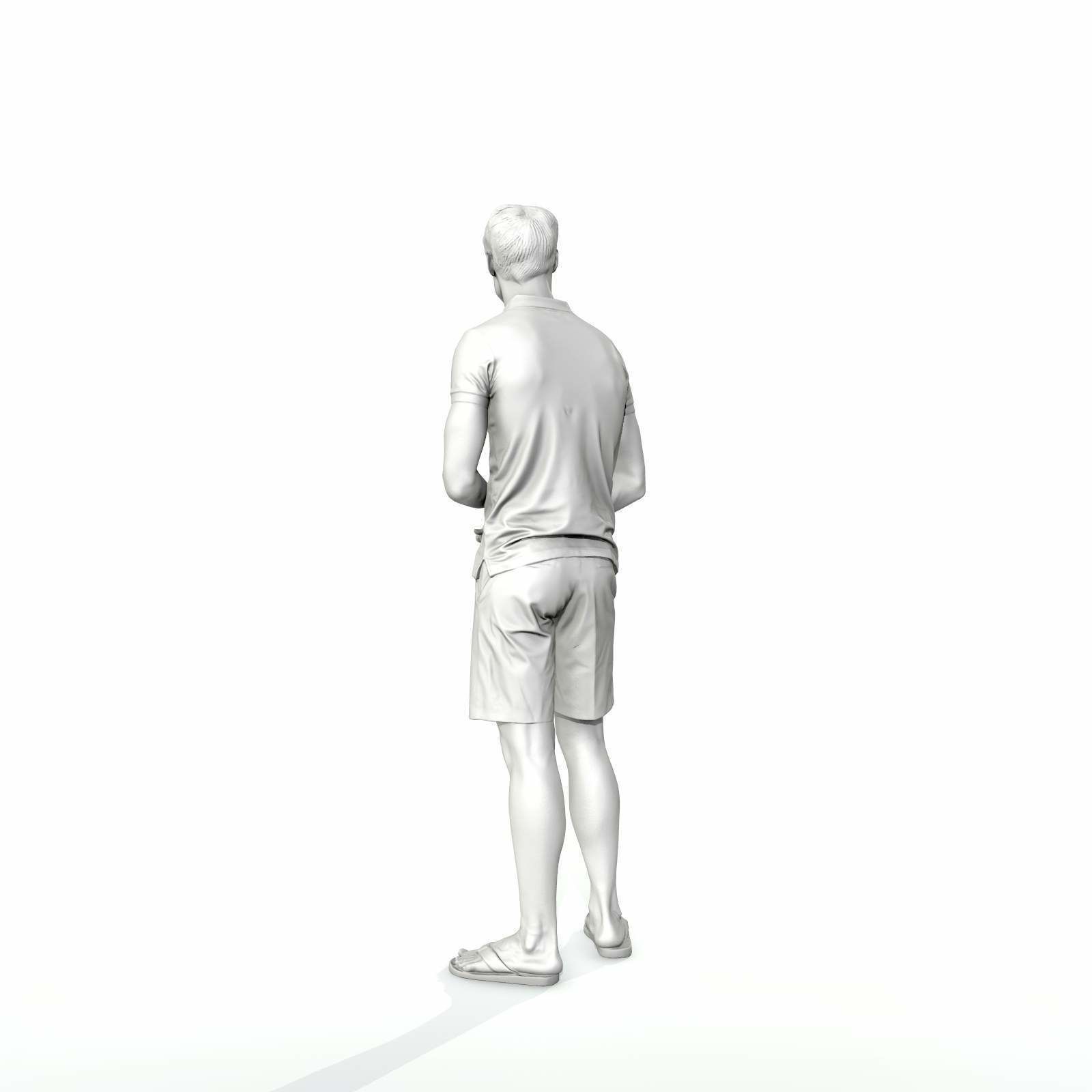 Casual Man with Blue Shorts and Flip-Flops SMan0314-HD2-O04P01-S 3D model_20