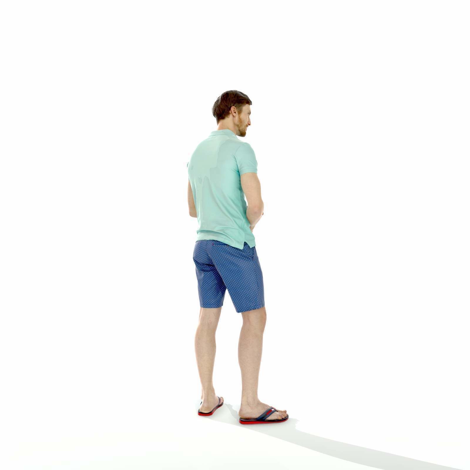 Casual Man with Blue Shorts and Flip-Flops SMan0314-HD2-O04P01-S 3D model_58