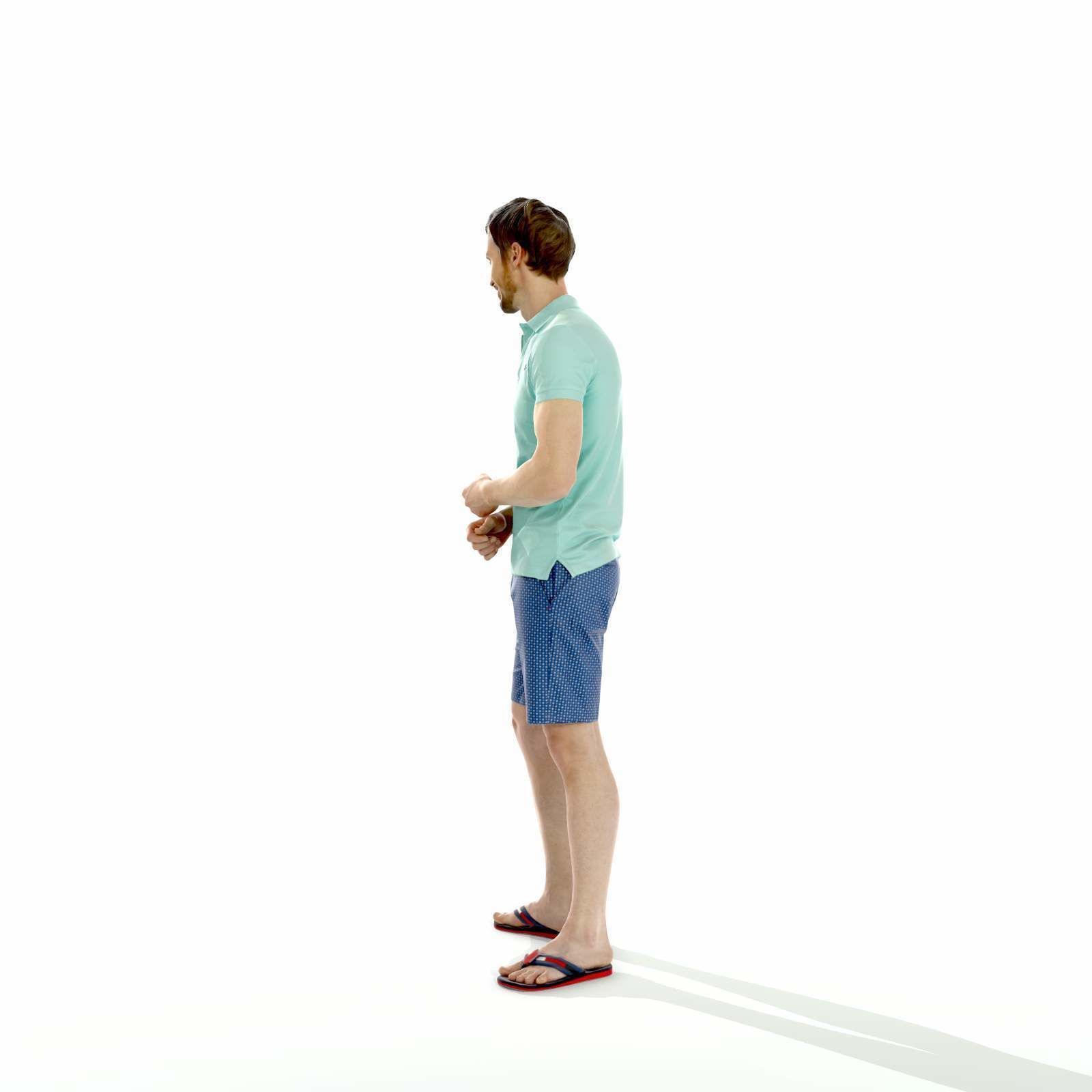 Casual Man with Blue Shorts and Flip-Flops SMan0314-HD2-O04P01-S 3D model_71