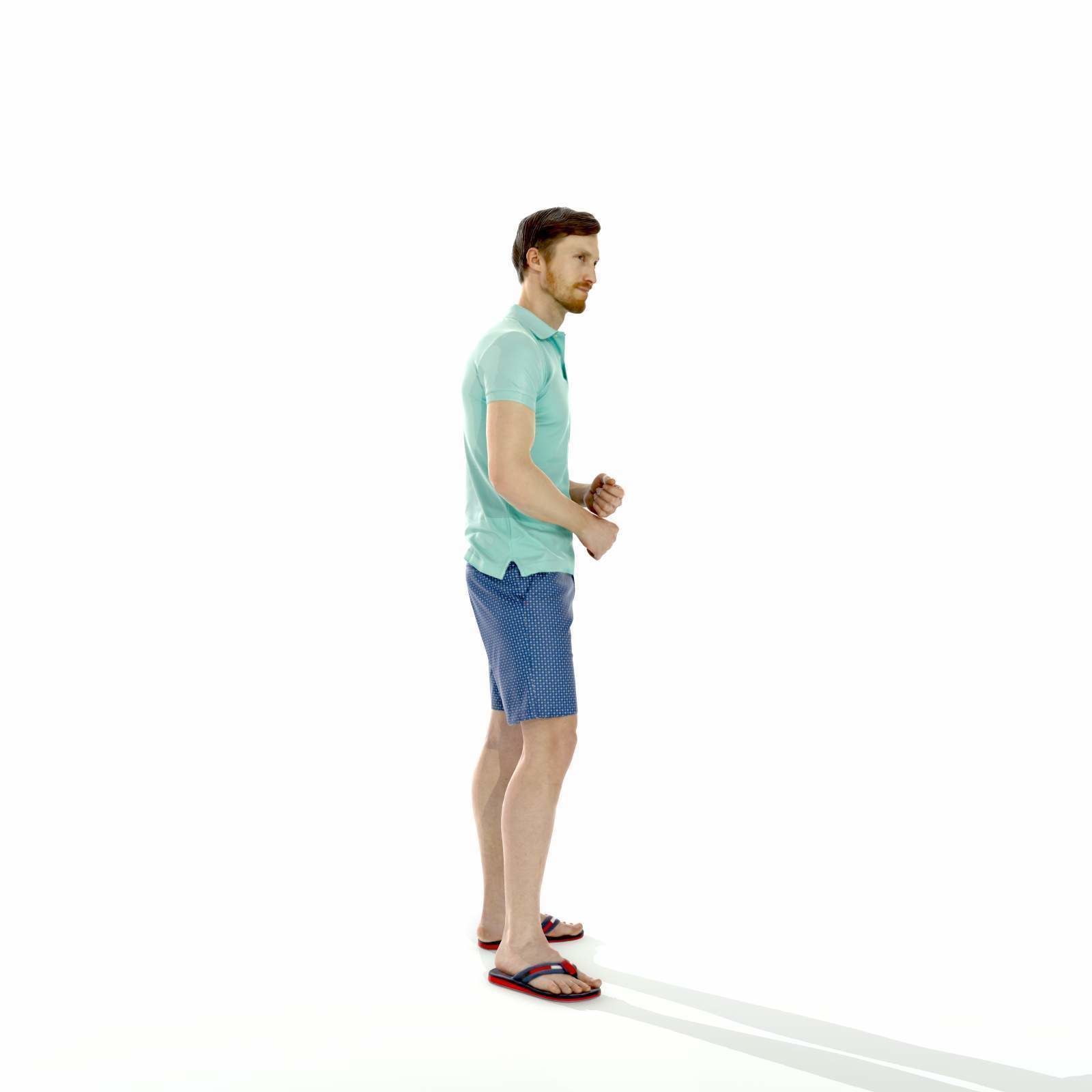 Casual Man with Blue Shorts and Flip-Flops SMan0314-HD2-O04P01-S 3D model_19