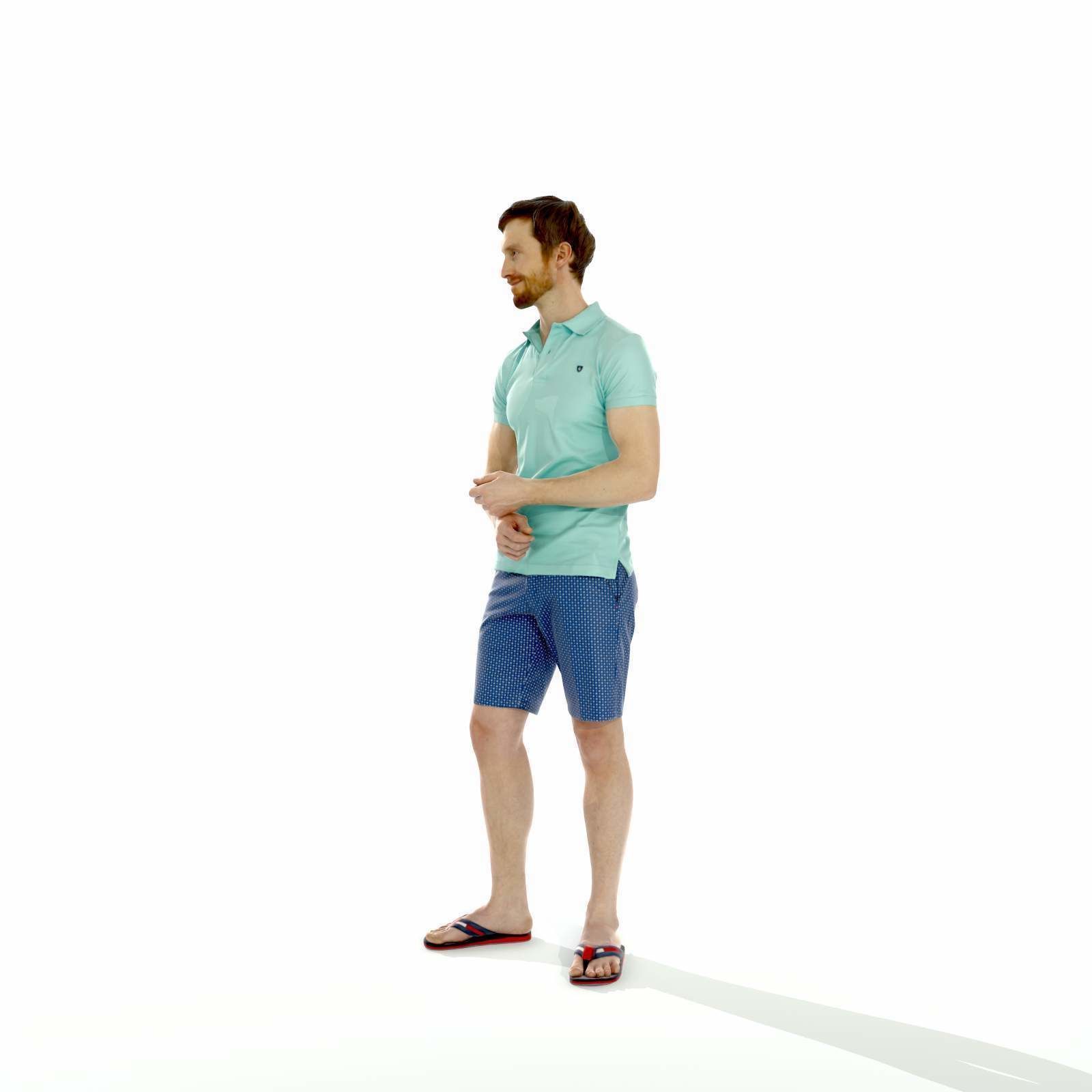 Casual Man with Blue Shorts and Flip-Flops SMan0314-HD2-O04P01-S 3D model_44
