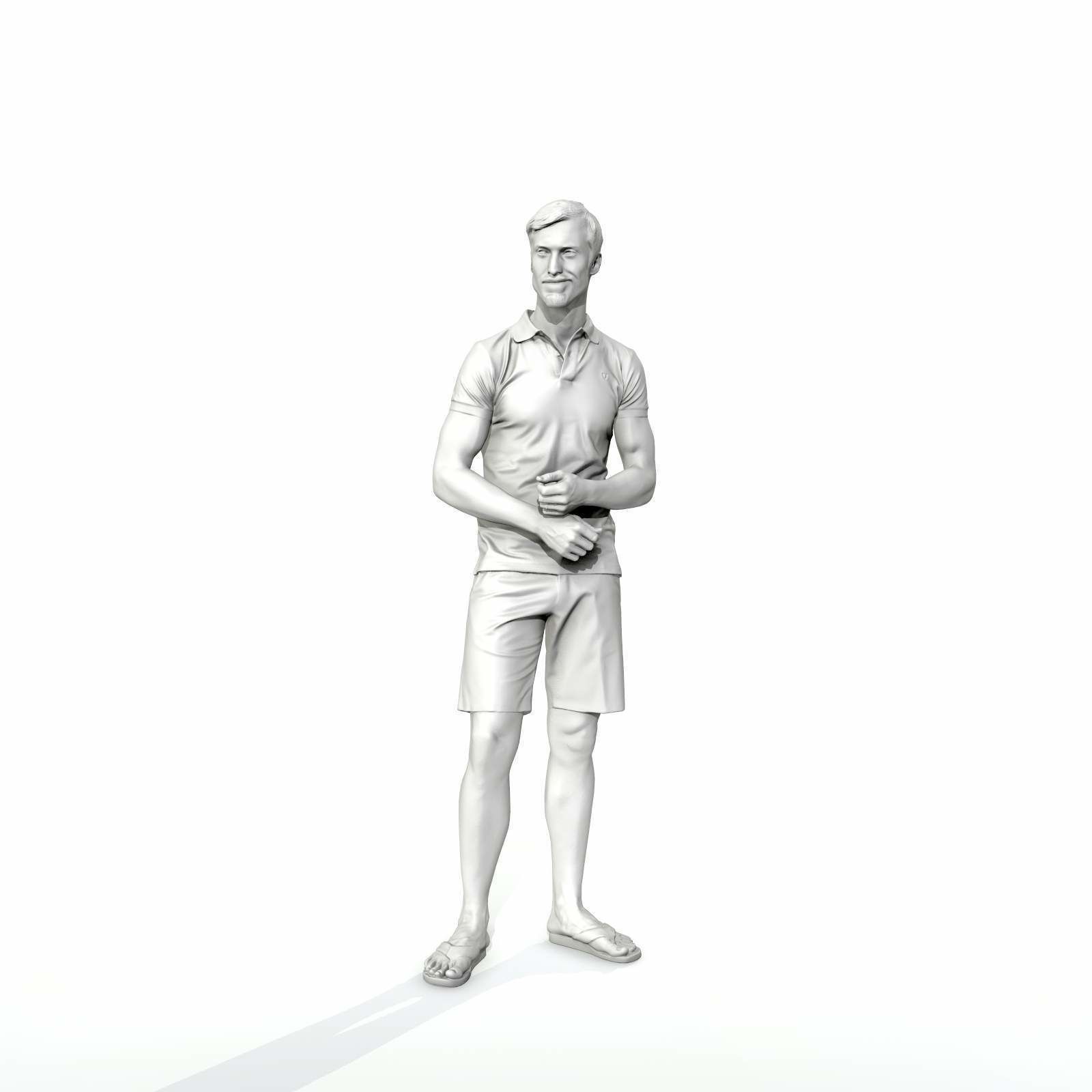 Casual Man with Blue Shorts and Flip-Flops SMan0314-HD2-O04P01-S 3D model_28