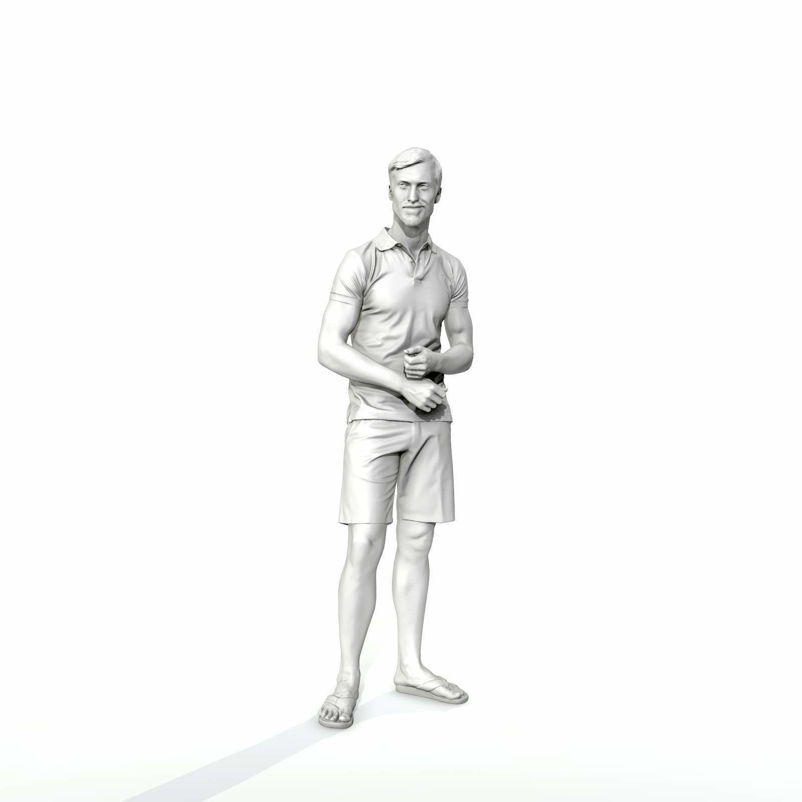 Casual Man with Blue Shorts and Flip-Flops SMan0314-HD2-O04P01-S 3D model_6