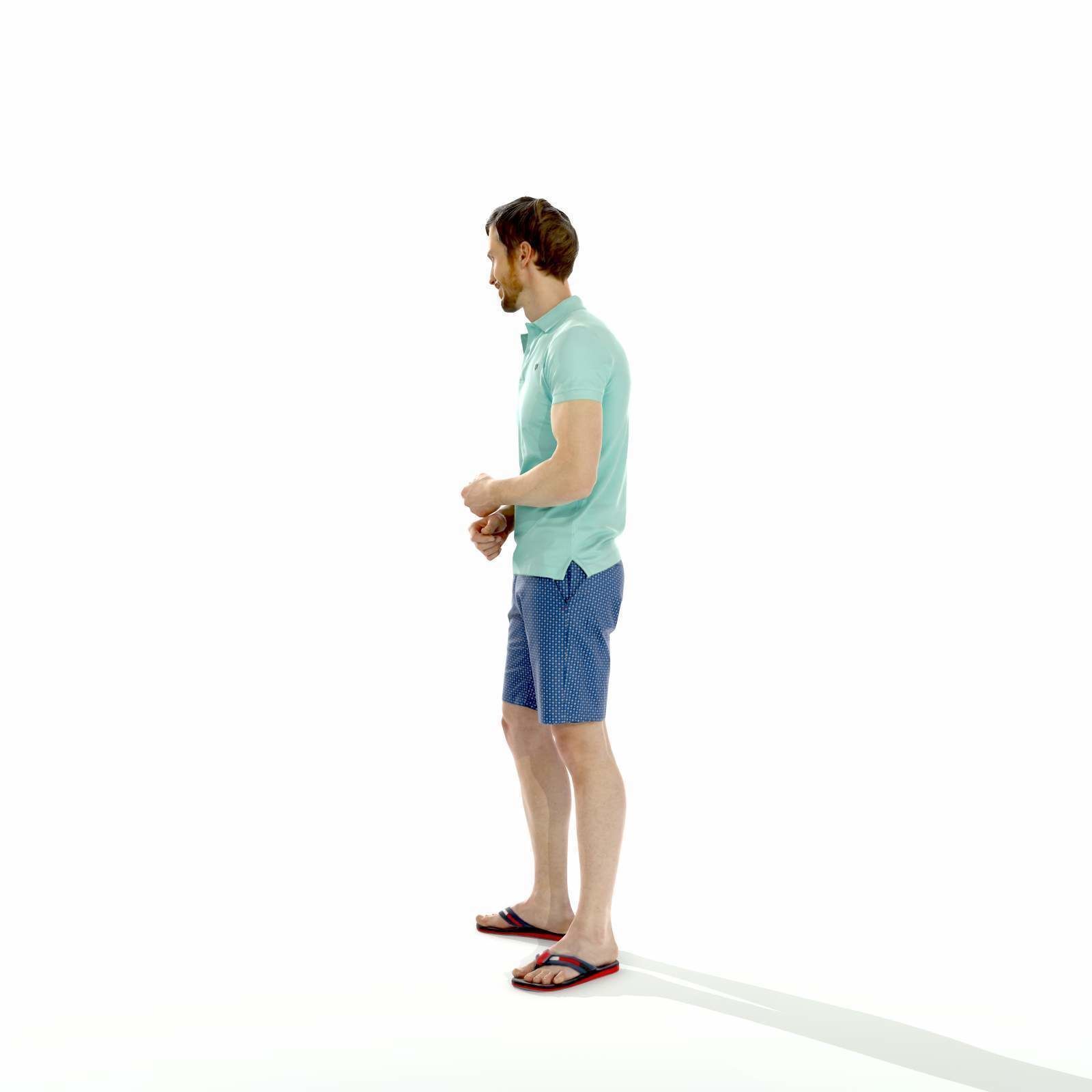 Casual Man with Blue Shorts and Flip-Flops SMan0314-HD2-O04P01-S 3D model_41
