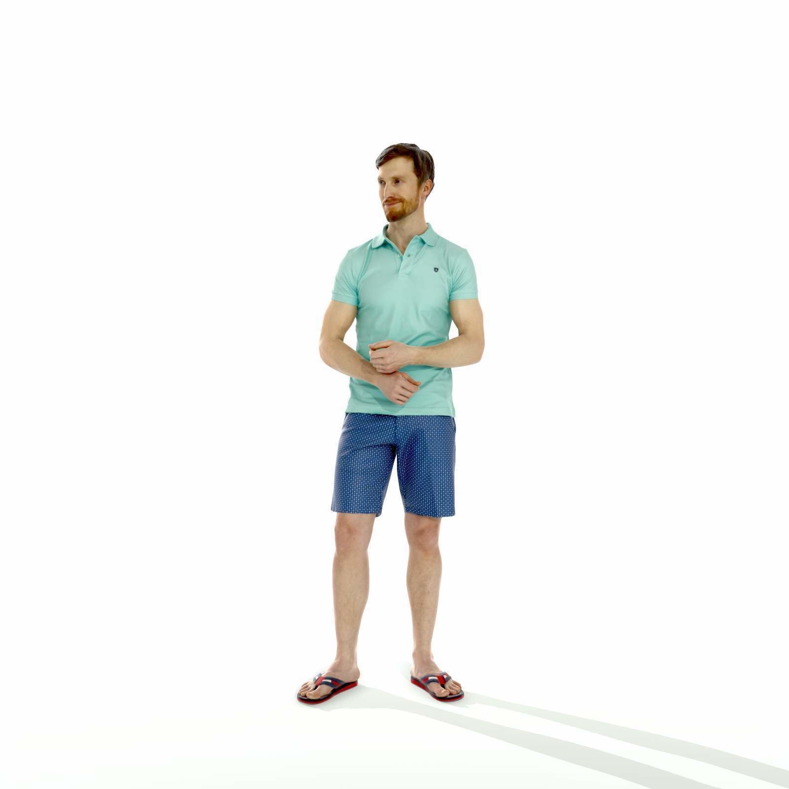 Casual Man with Blue Shorts and Flip-Flops SMan0314-HD2-O04P01-S 3D model_18