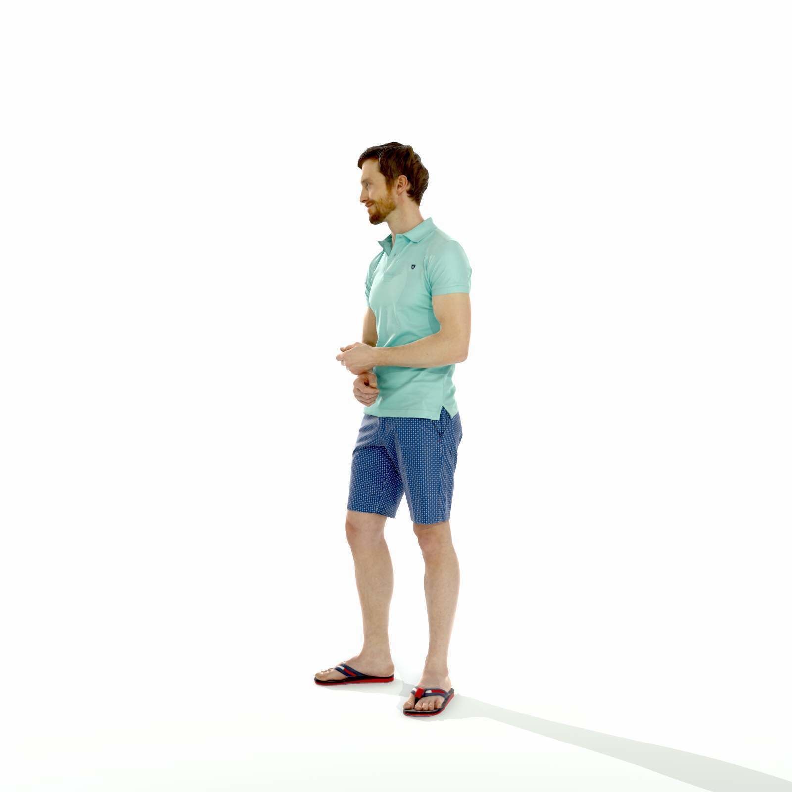 Casual Man with Blue Shorts and Flip-Flops SMan0314-HD2-O04P01-S 3D model_26
