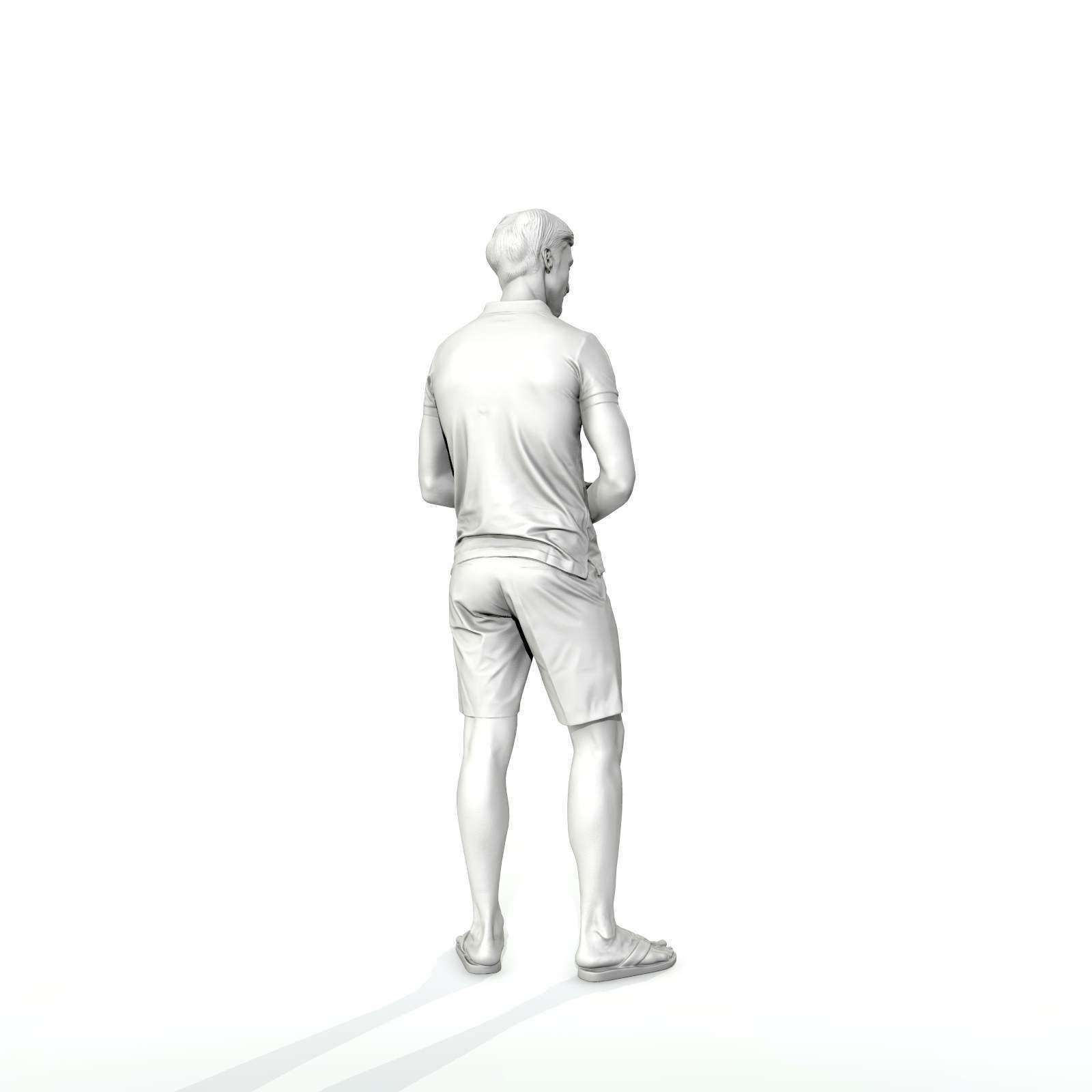 Casual Man with Blue Shorts and Flip-Flops SMan0314-HD2-O04P01-S 3D model_74