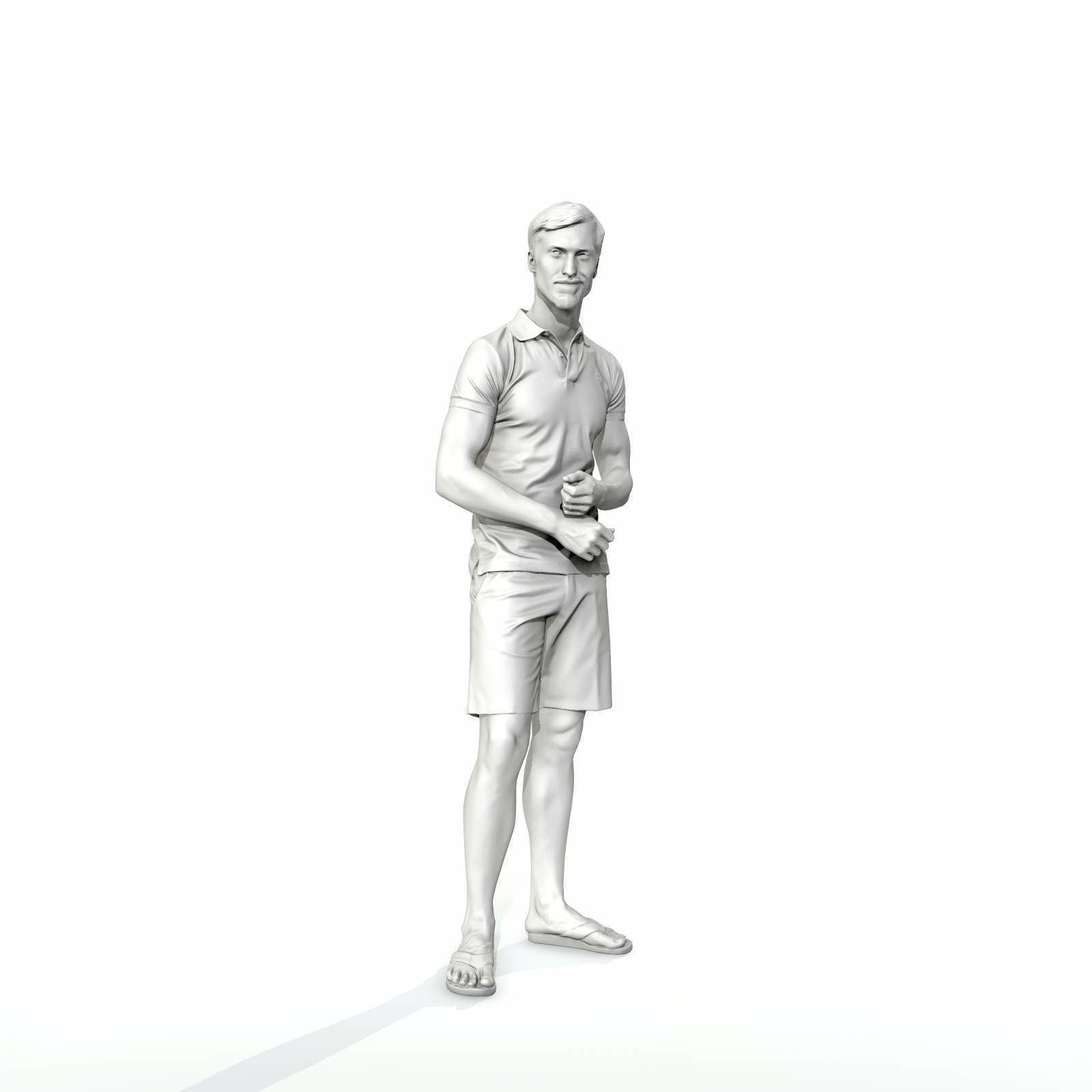 Casual Man with Blue Shorts and Flip-Flops SMan0314-HD2-O04P01-S 3D model_33