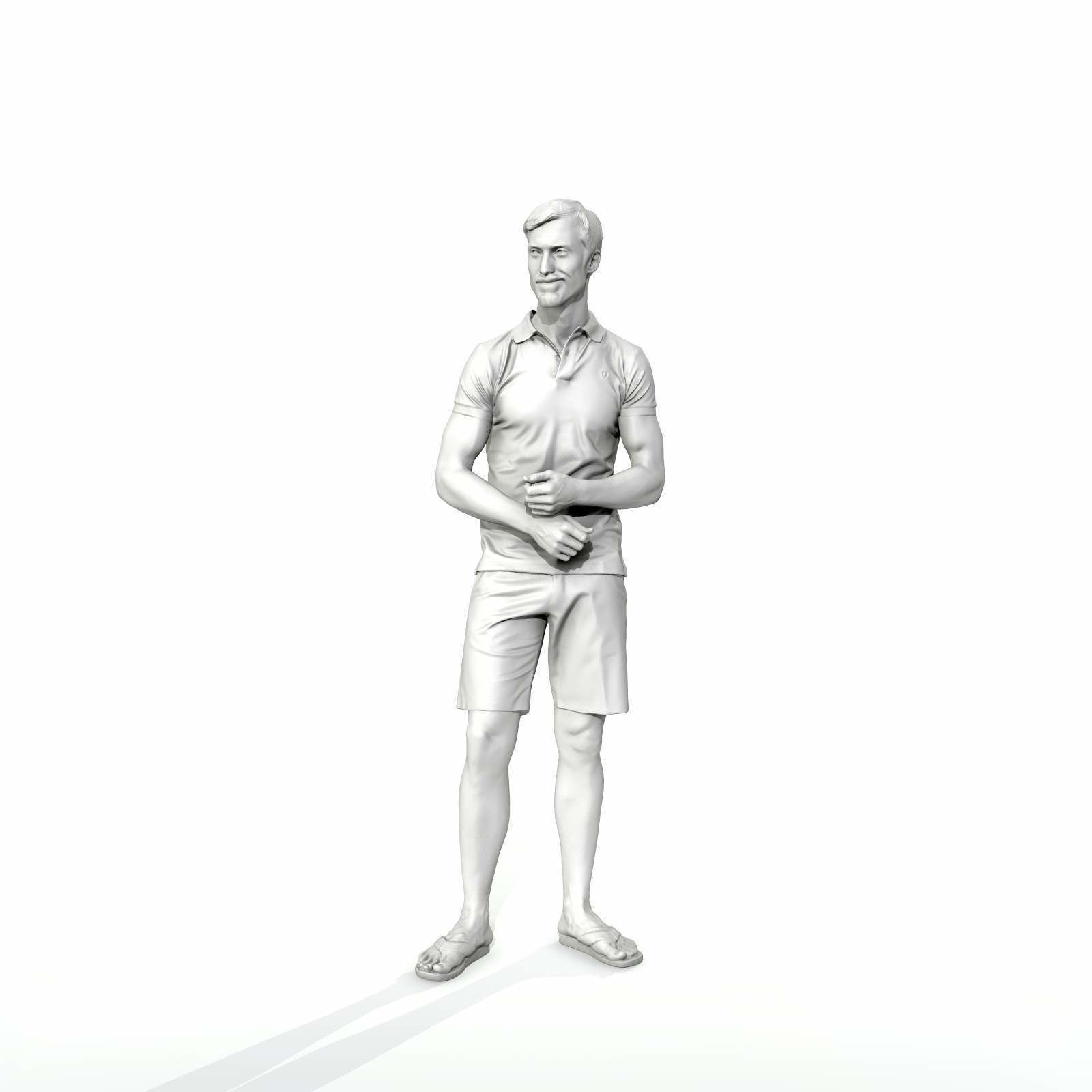 Casual Man with Blue Shorts and Flip-Flops SMan0314-HD2-O04P01-S 3D model_59