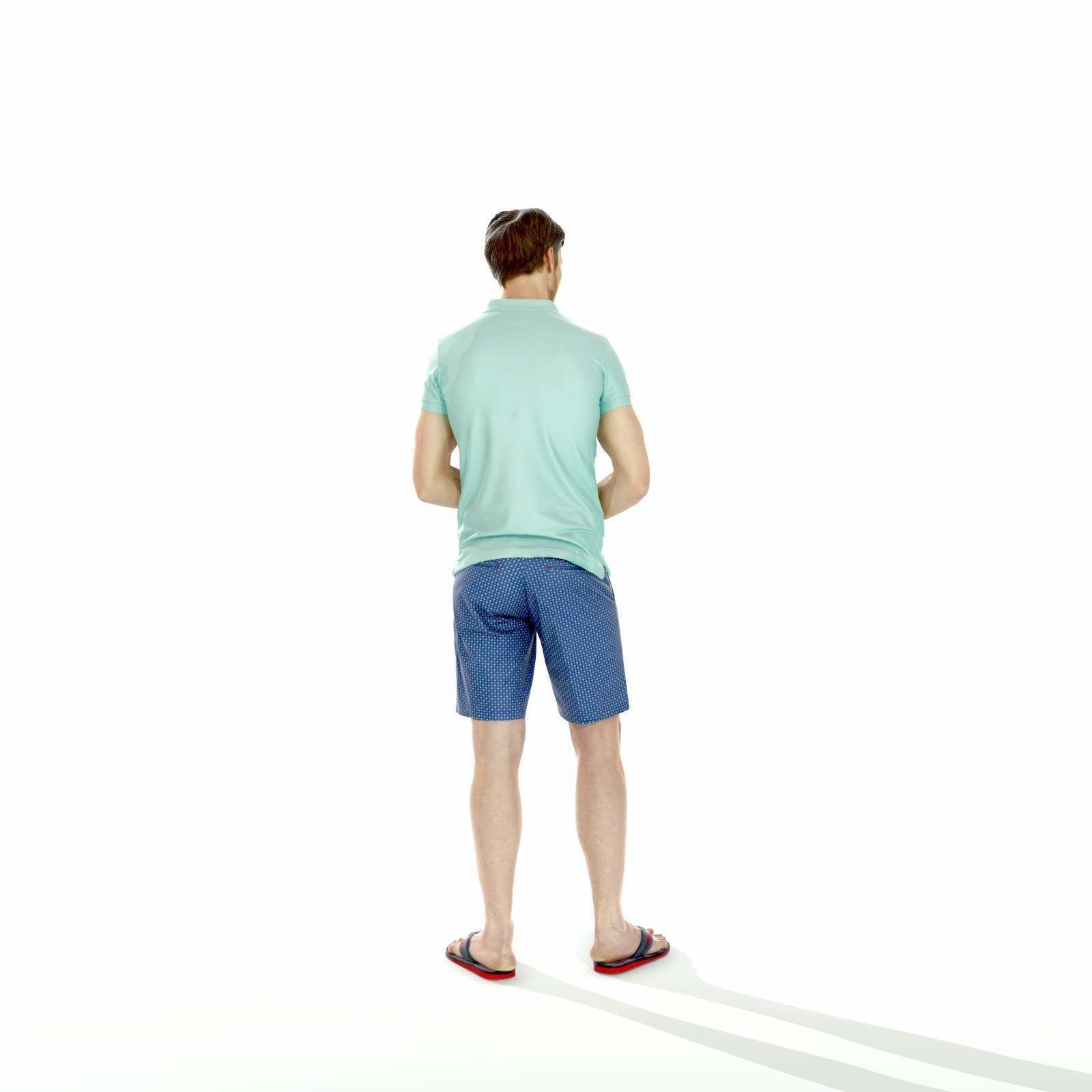 Casual Man with Blue Shorts and Flip-Flops SMan0314-HD2-O04P01-S 3D model_12