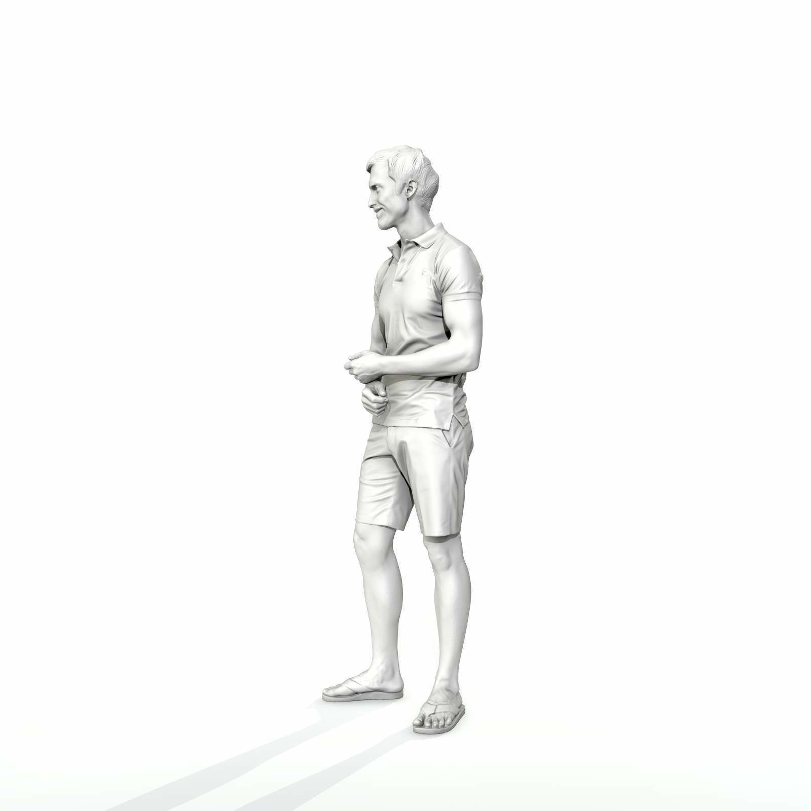 Casual Man with Blue Shorts and Flip-Flops SMan0314-HD2-O04P01-S 3D model_68