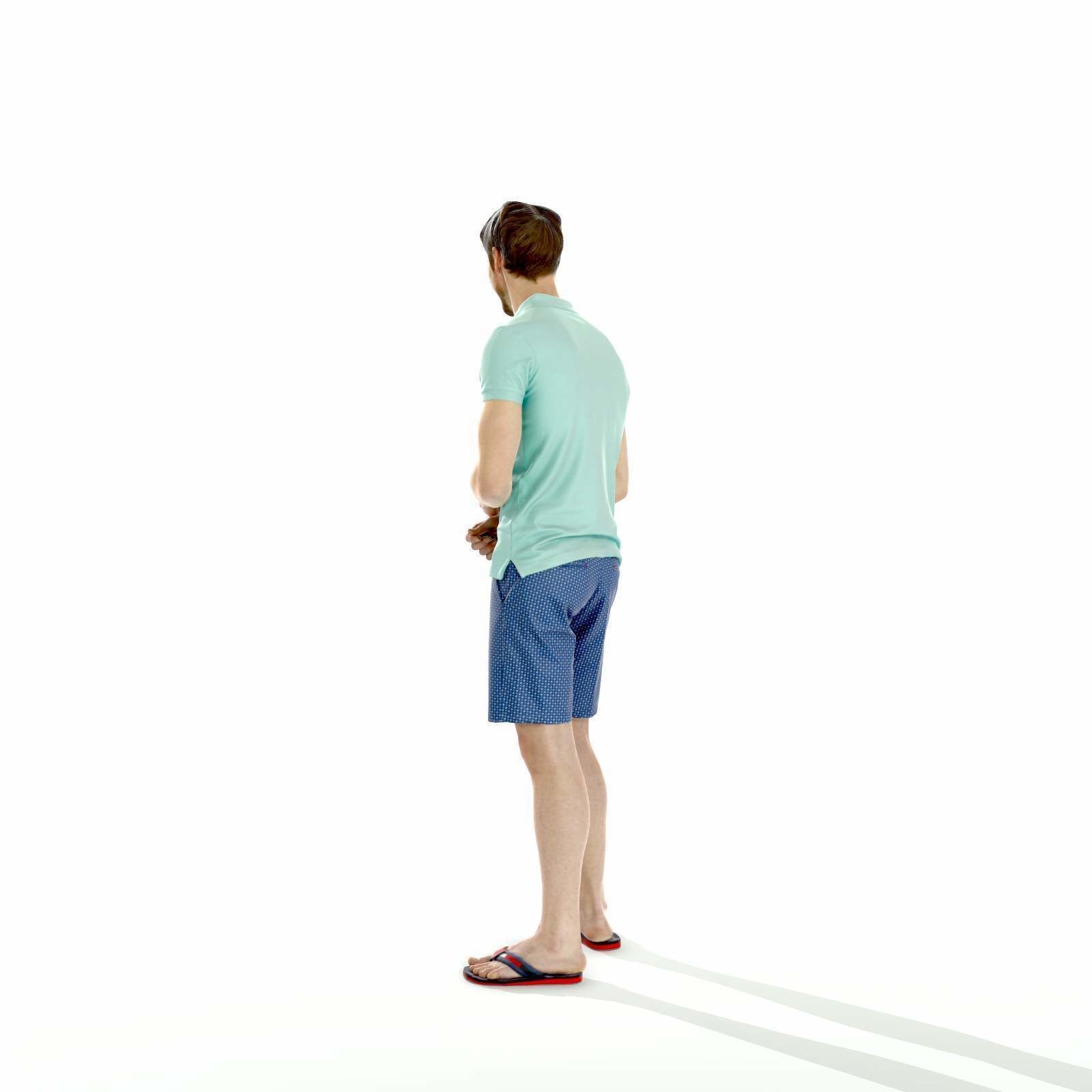 Casual Man with Blue Shorts and Flip-Flops SMan0314-HD2-O04P01-S 3D model_21