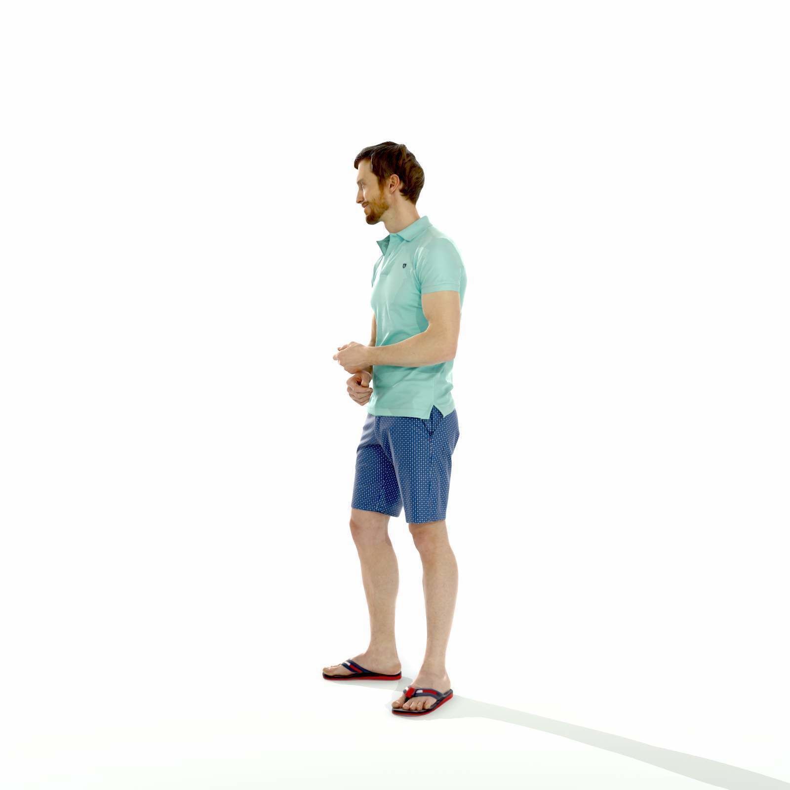 Casual Man with Blue Shorts and Flip-Flops SMan0314-HD2-O04P01-S 3D model_32