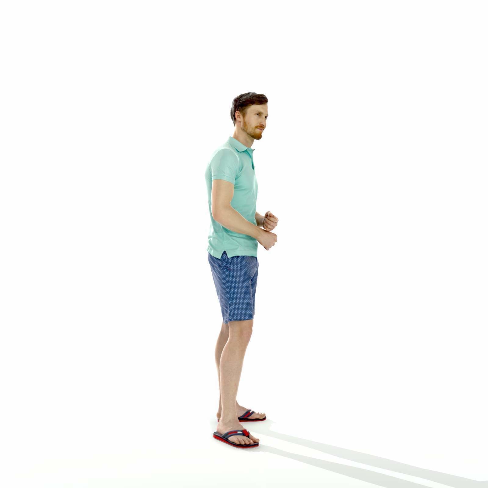 Casual Man with Blue Shorts and Flip-Flops SMan0314-HD2-O04P01-S 3D model_43