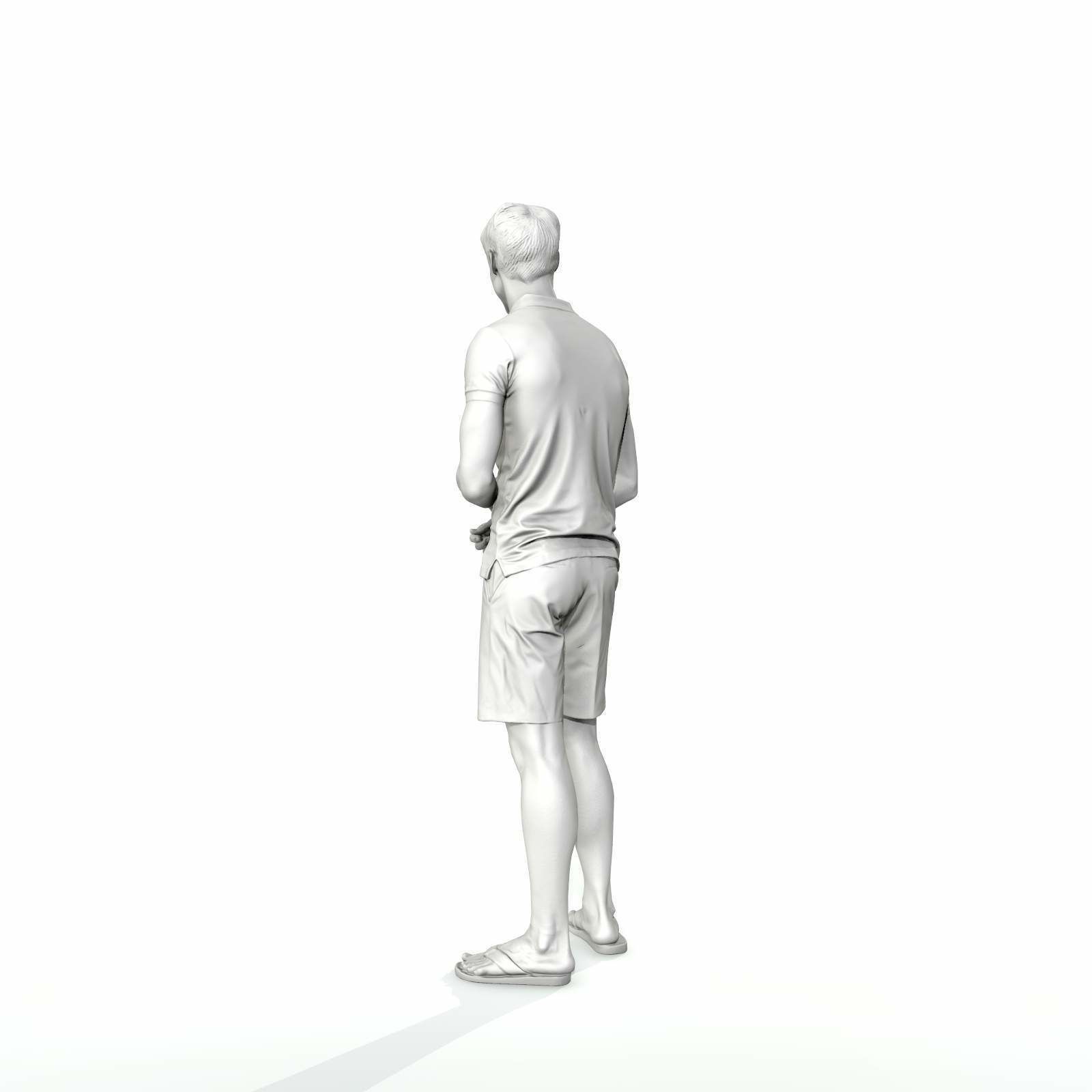 Casual Man with Blue Shorts and Flip-Flops SMan0314-HD2-O04P01-S 3D model_70