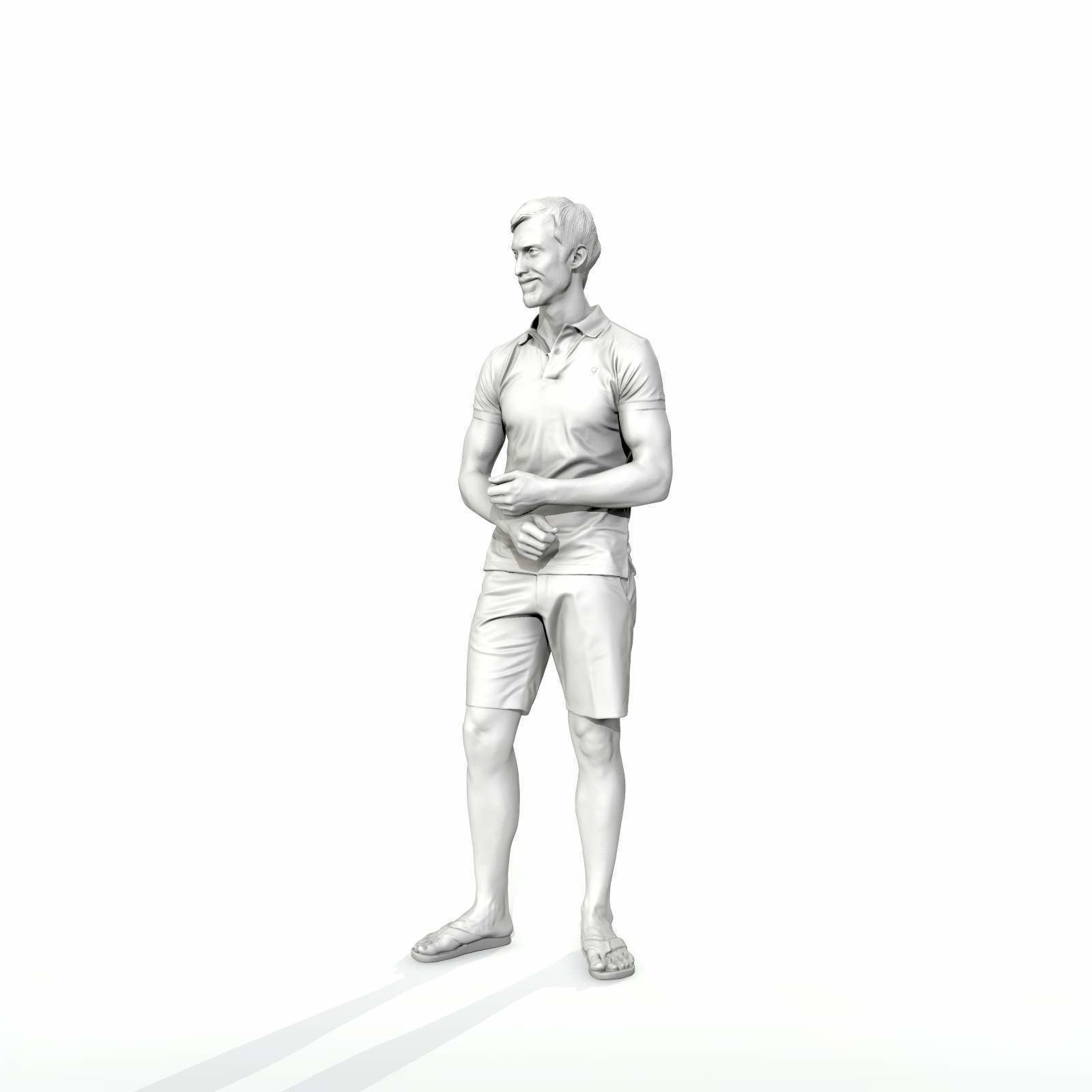 Casual Man with Blue Shorts and Flip-Flops SMan0314-HD2-O04P01-S 3D model_53