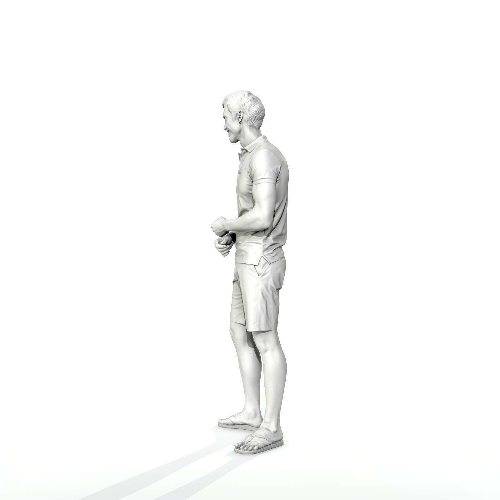 Casual Man with Blue Shorts and Flip-Flops SMan0314-HD2-O04P01-S 3D model_14