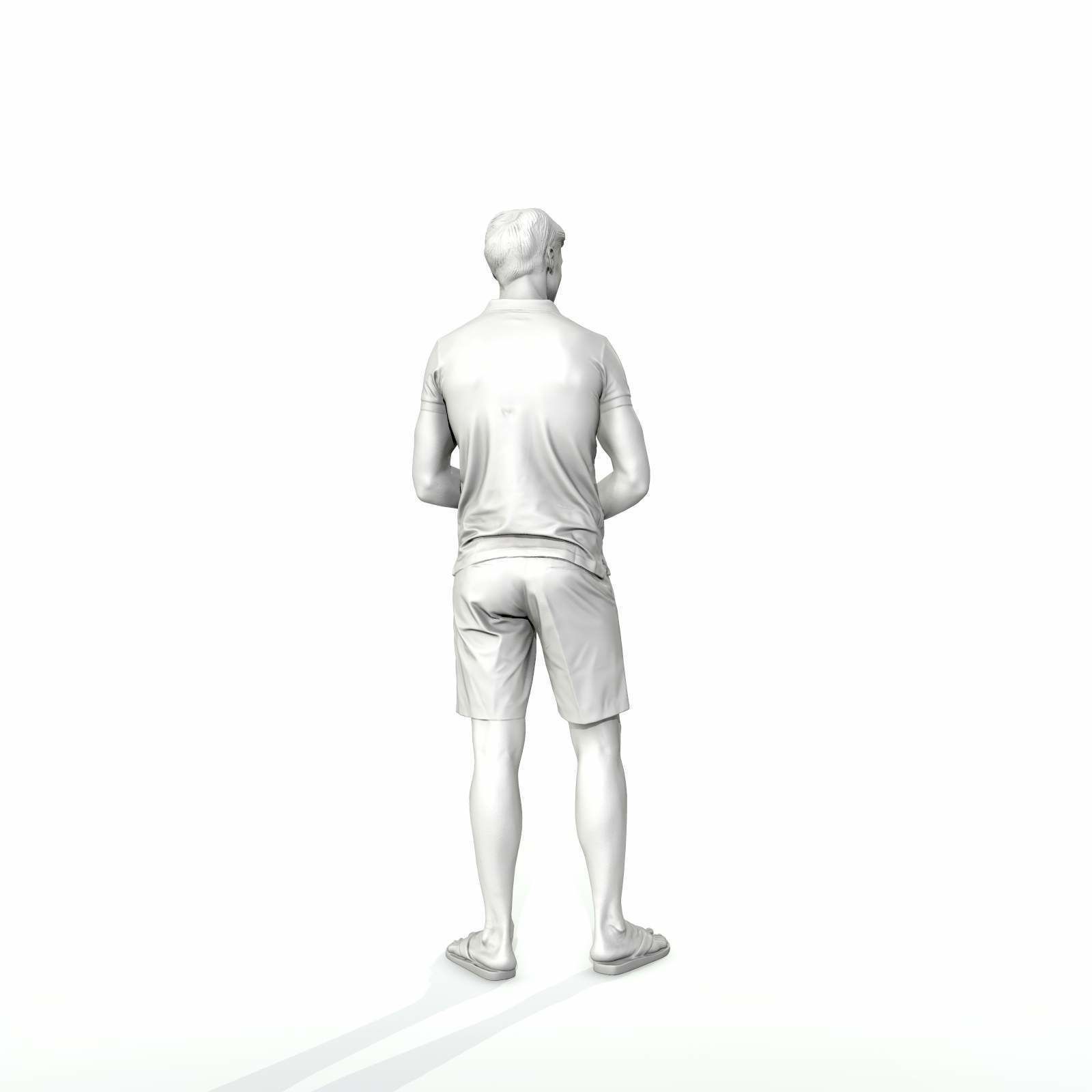 Casual Man with Blue Shorts and Flip-Flops SMan0314-HD2-O04P01-S 3D model_16