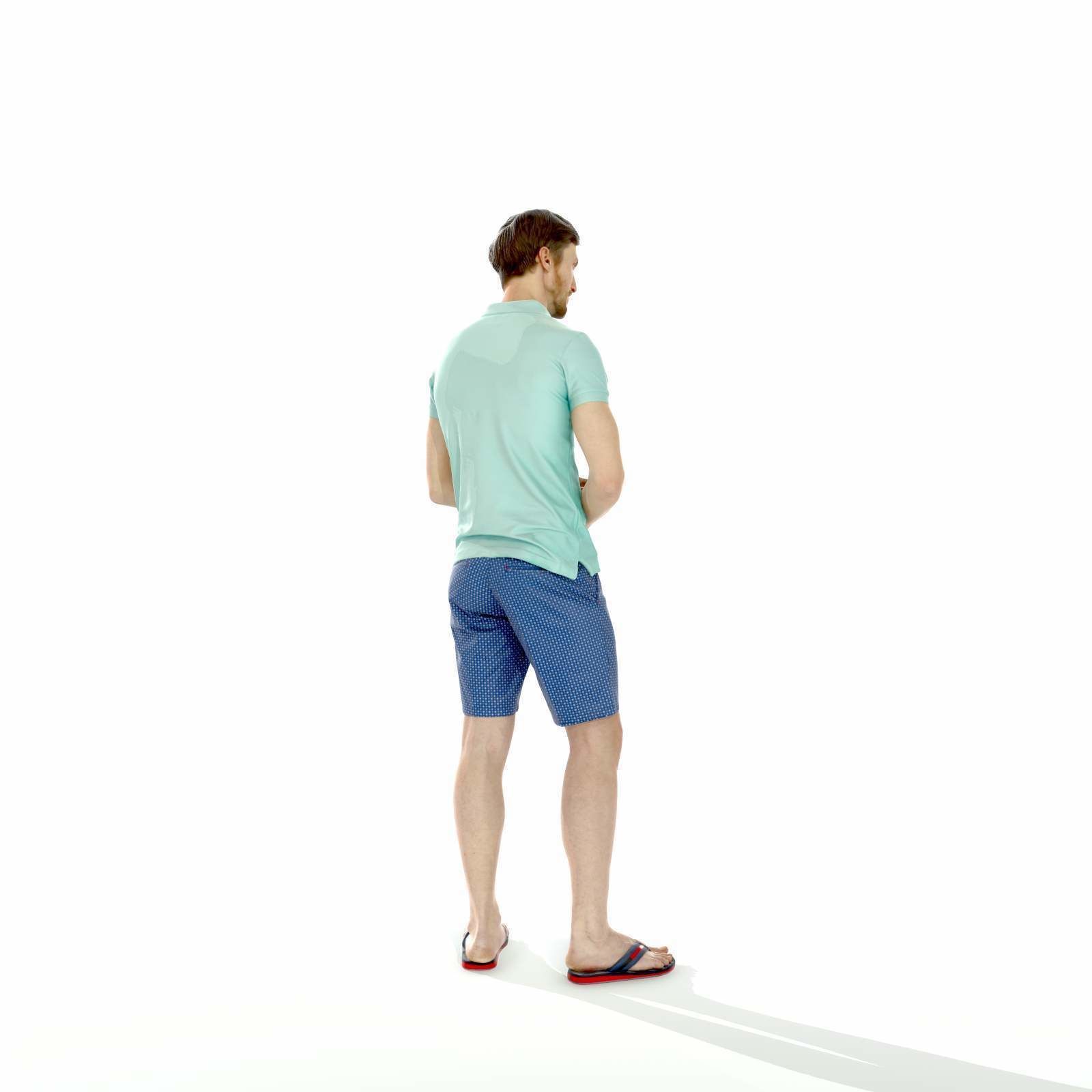 Casual Man with Blue Shorts and Flip-Flops SMan0314-HD2-O04P01-S 3D model_54