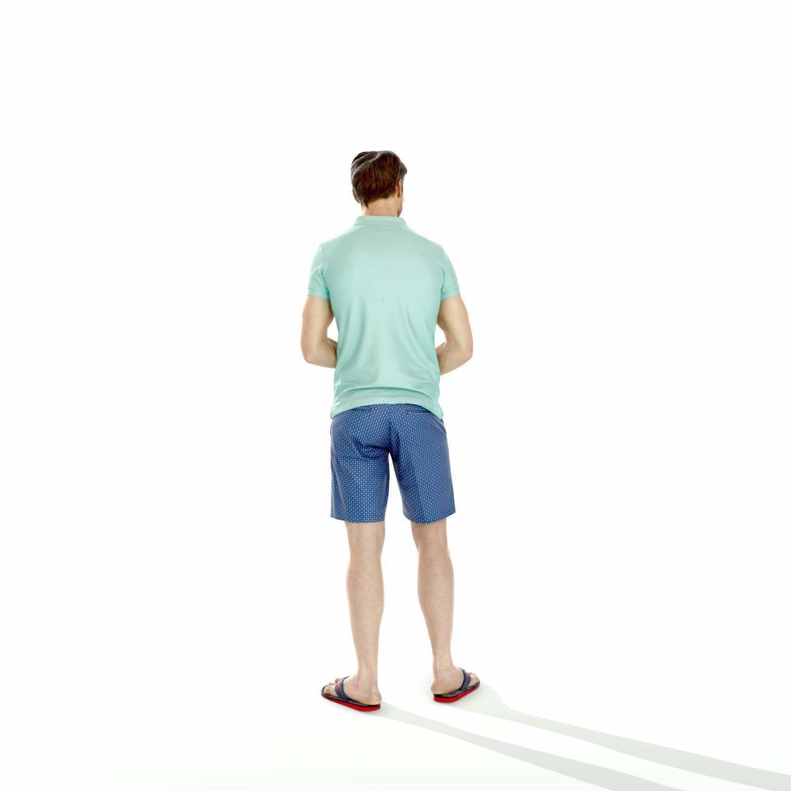 Casual Man with Blue Shorts and Flip-Flops SMan0314-HD2-O04P01-S 3D model_38