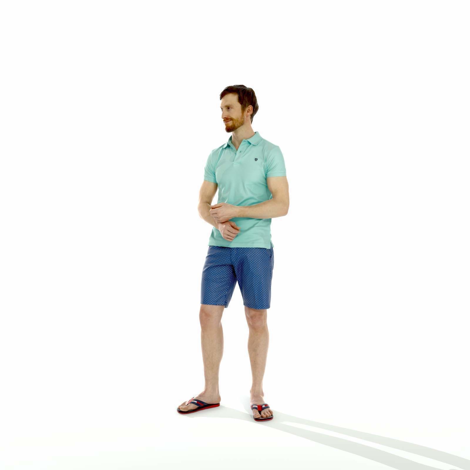 Casual Man with Blue Shorts and Flip-Flops SMan0314-HD2-O04P01-S 3D model_17