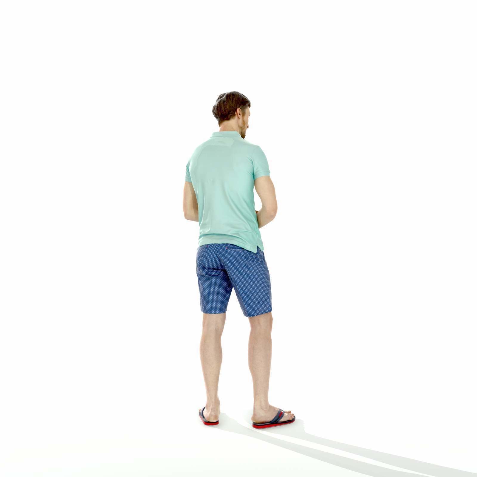 Casual Man with Blue Shorts and Flip-Flops SMan0314-HD2-O04P01-S 3D model_27