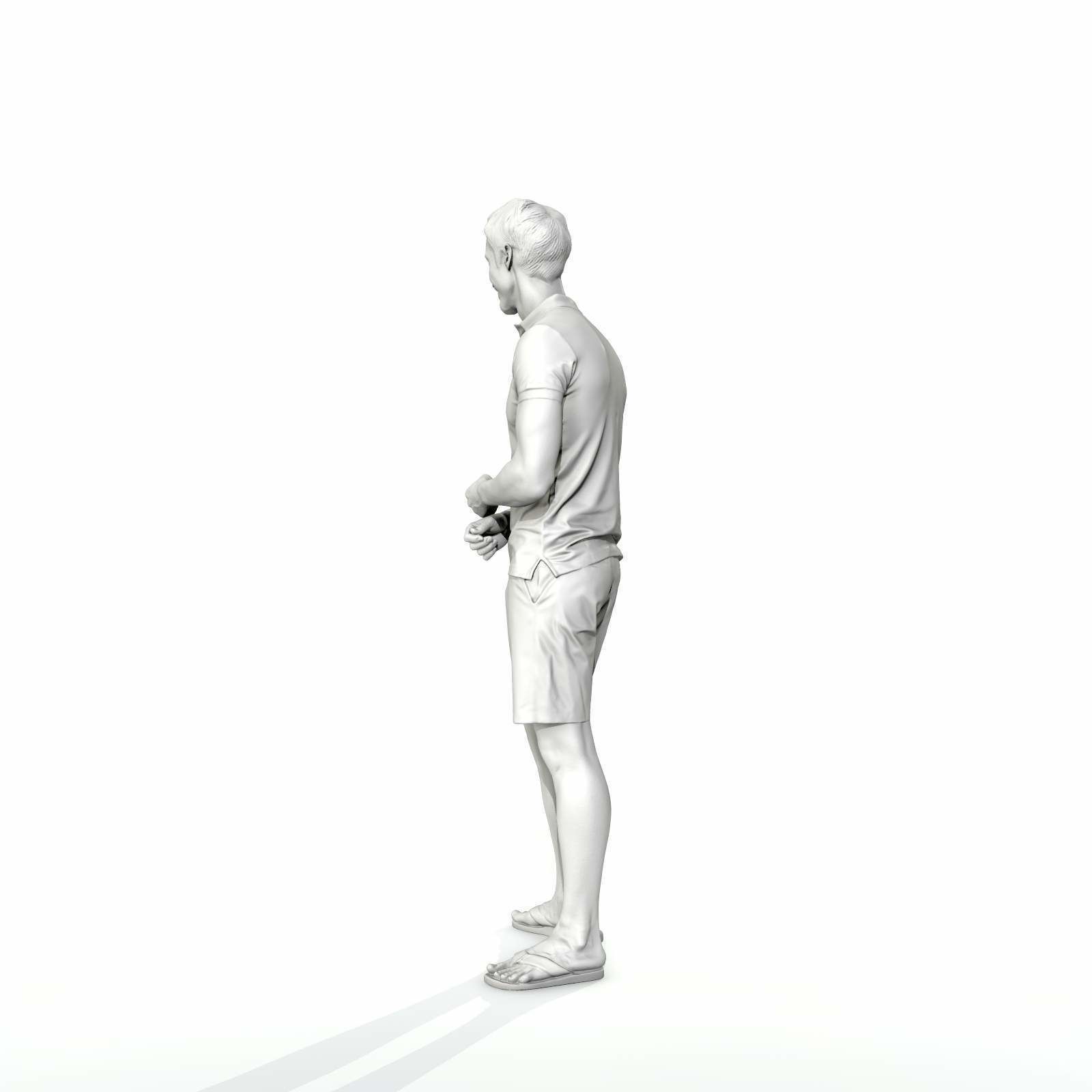 Casual Man with Blue Shorts and Flip-Flops SMan0314-HD2-O04P01-S 3D model_30